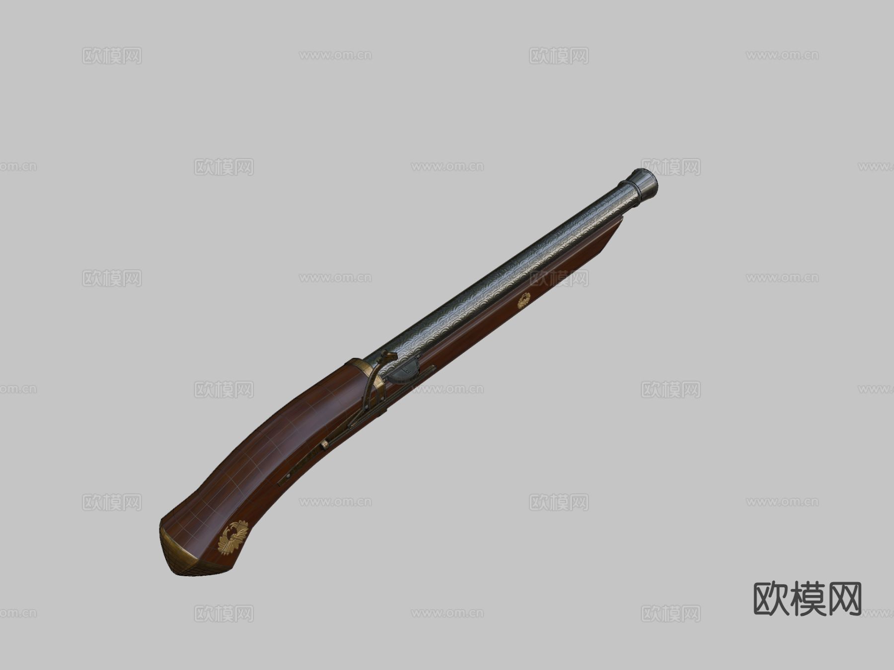 火绳枪 枪支 枪械su模型下载（渲染图1）