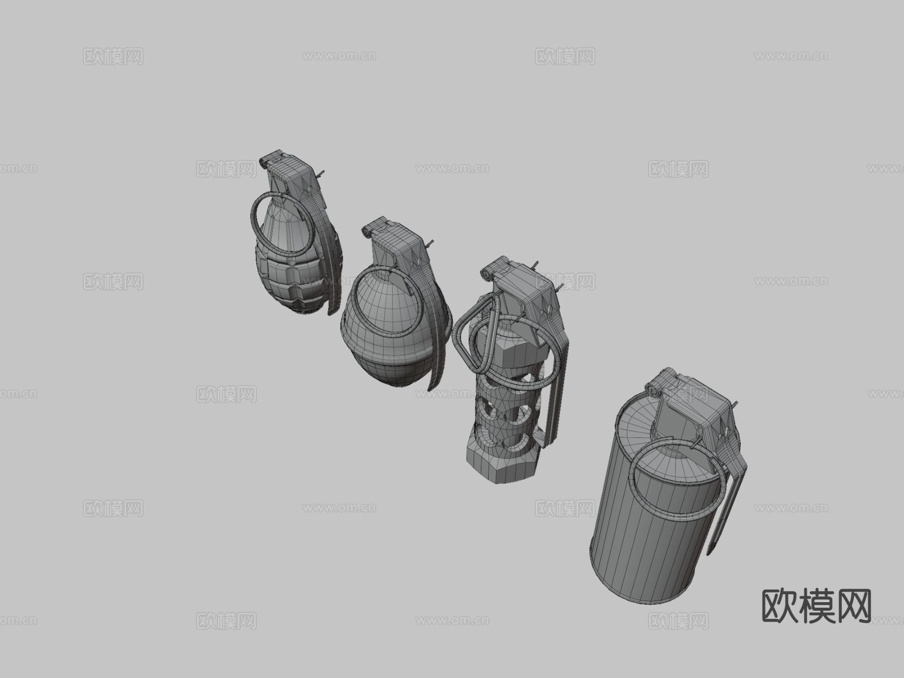 手榴弹 炸弹 武器su模型下载（渲染图3）