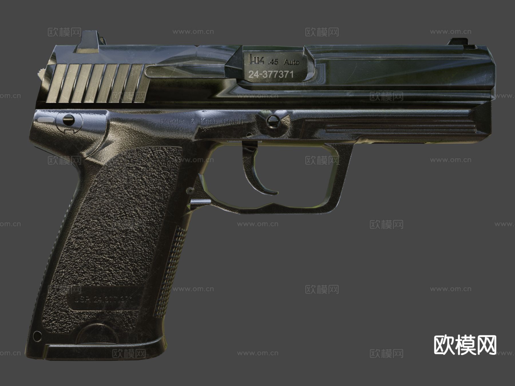 手枪 枪支 枪械su模型下载（渲染图4）