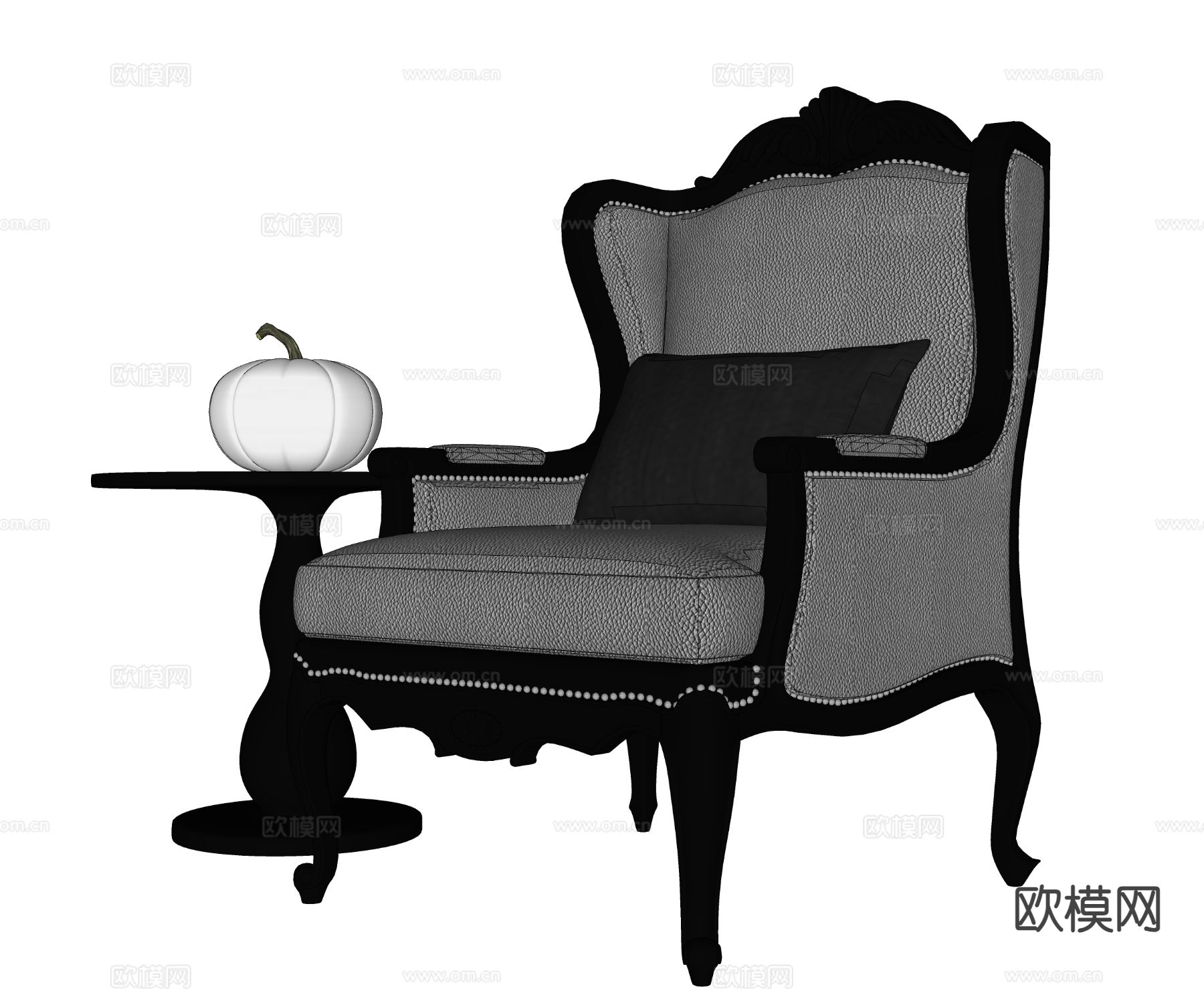 欧式休闲椅su模型下载（渲染图1）