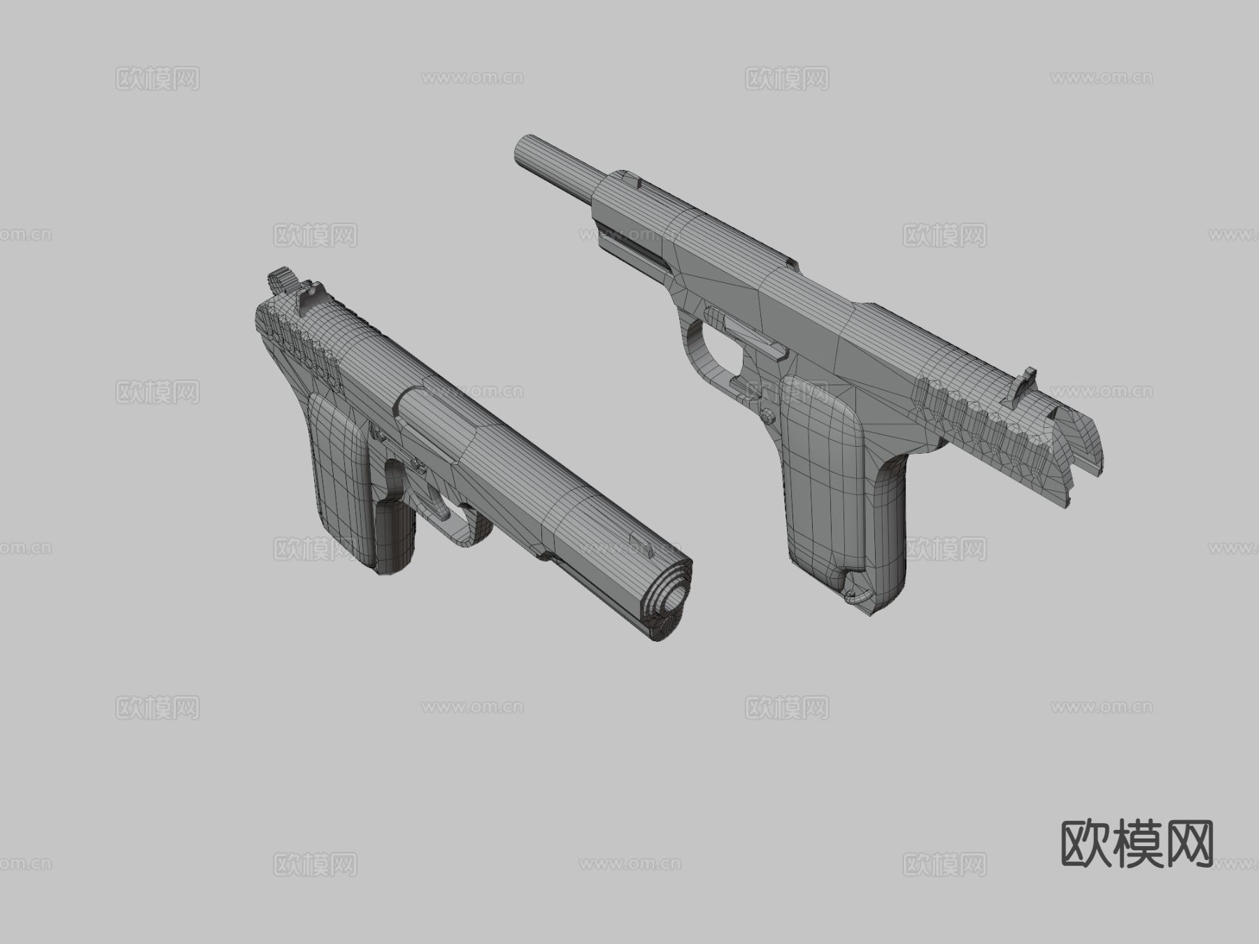 手枪su模型下载（渲染图4）