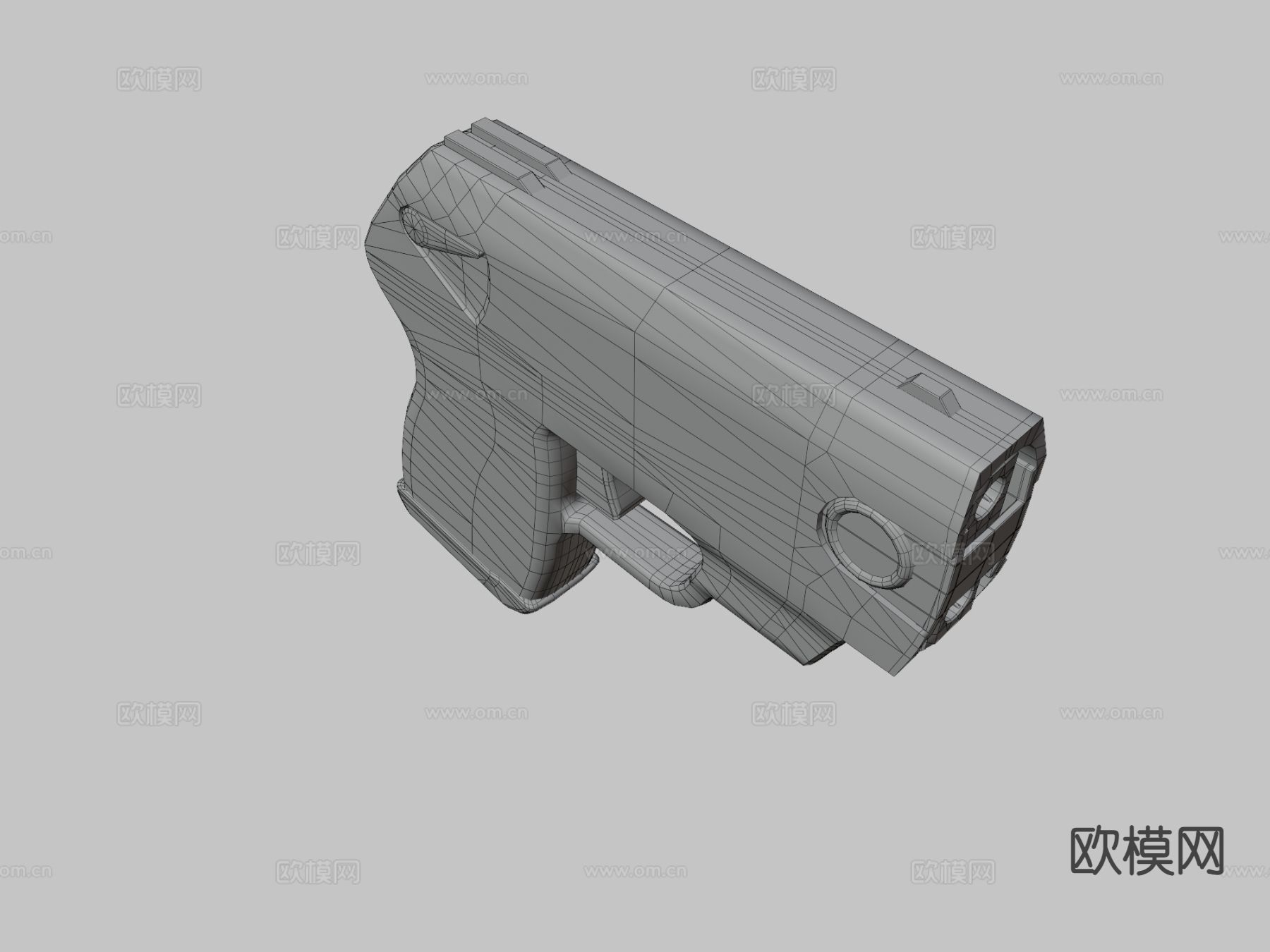 游戏手枪 科幻道具su模型下载（渲染图3）