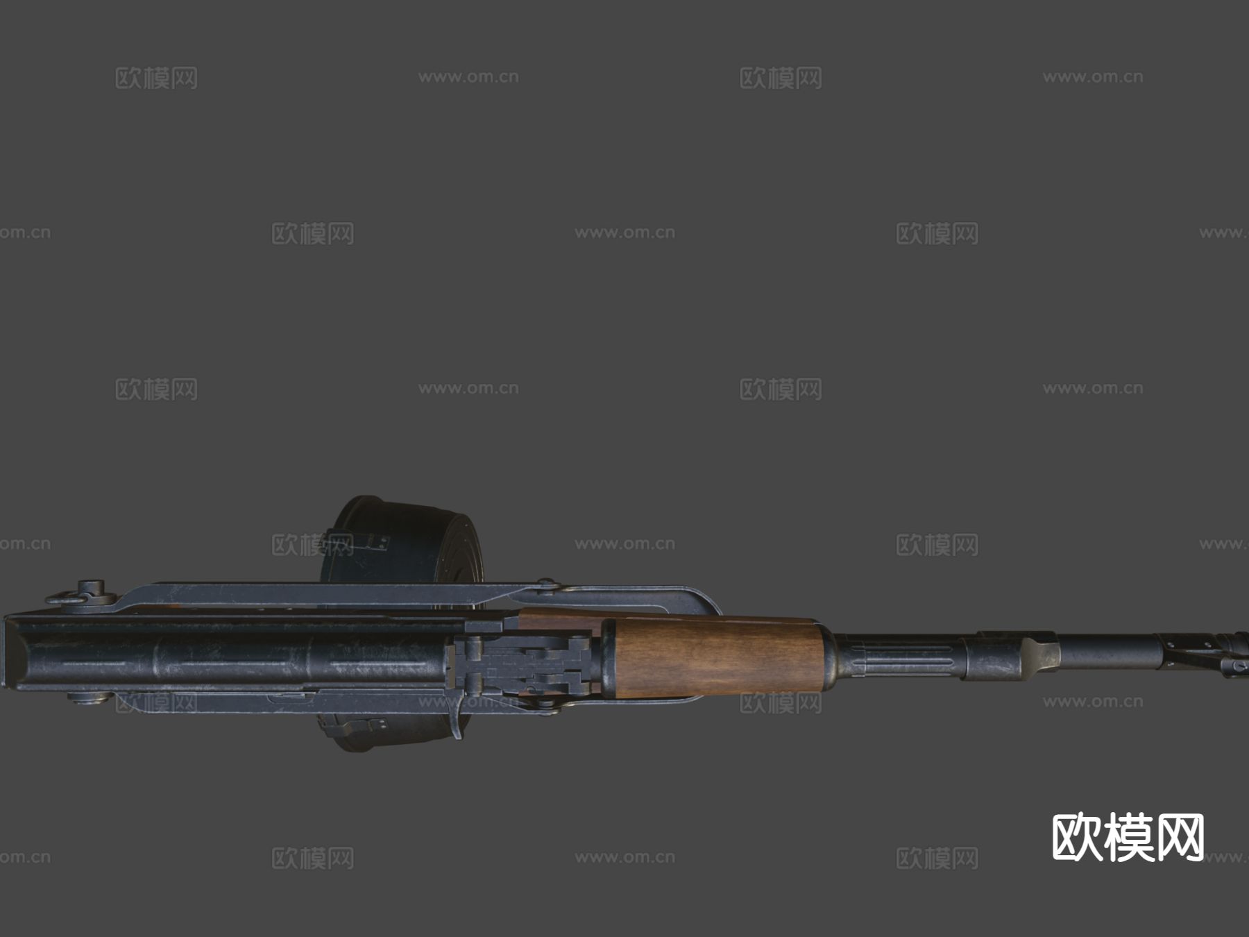 AK-47鼓弹夹su模型下载（渲染图4）