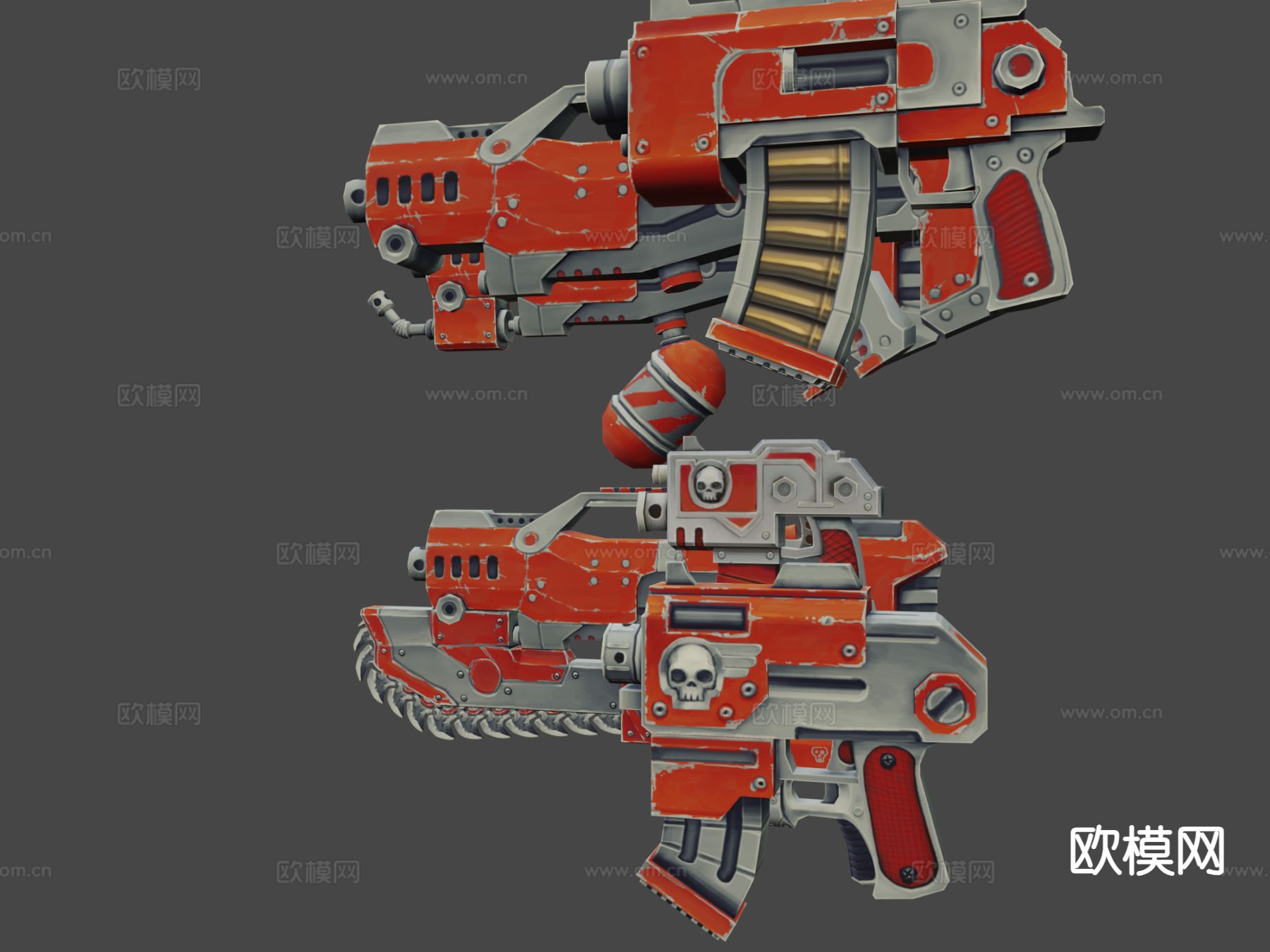 手绘系列枪支套装su模型下载（渲染图5）