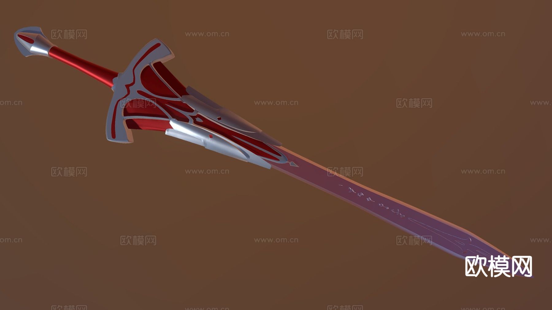 Clarent 科幻光剑 游戏道具su模型下载（渲染图2）