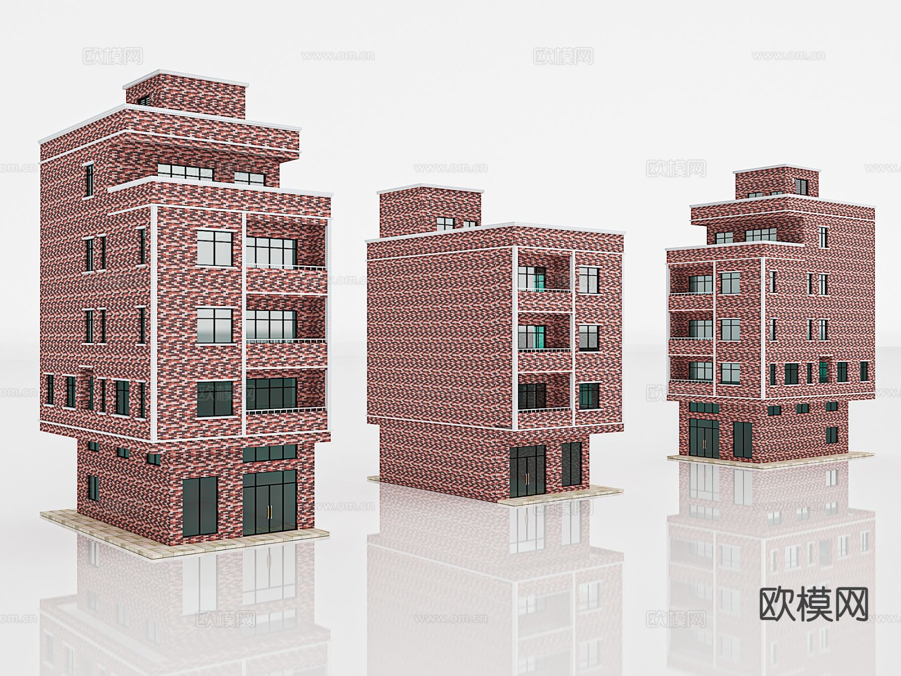 现代住宅楼构件3d模型