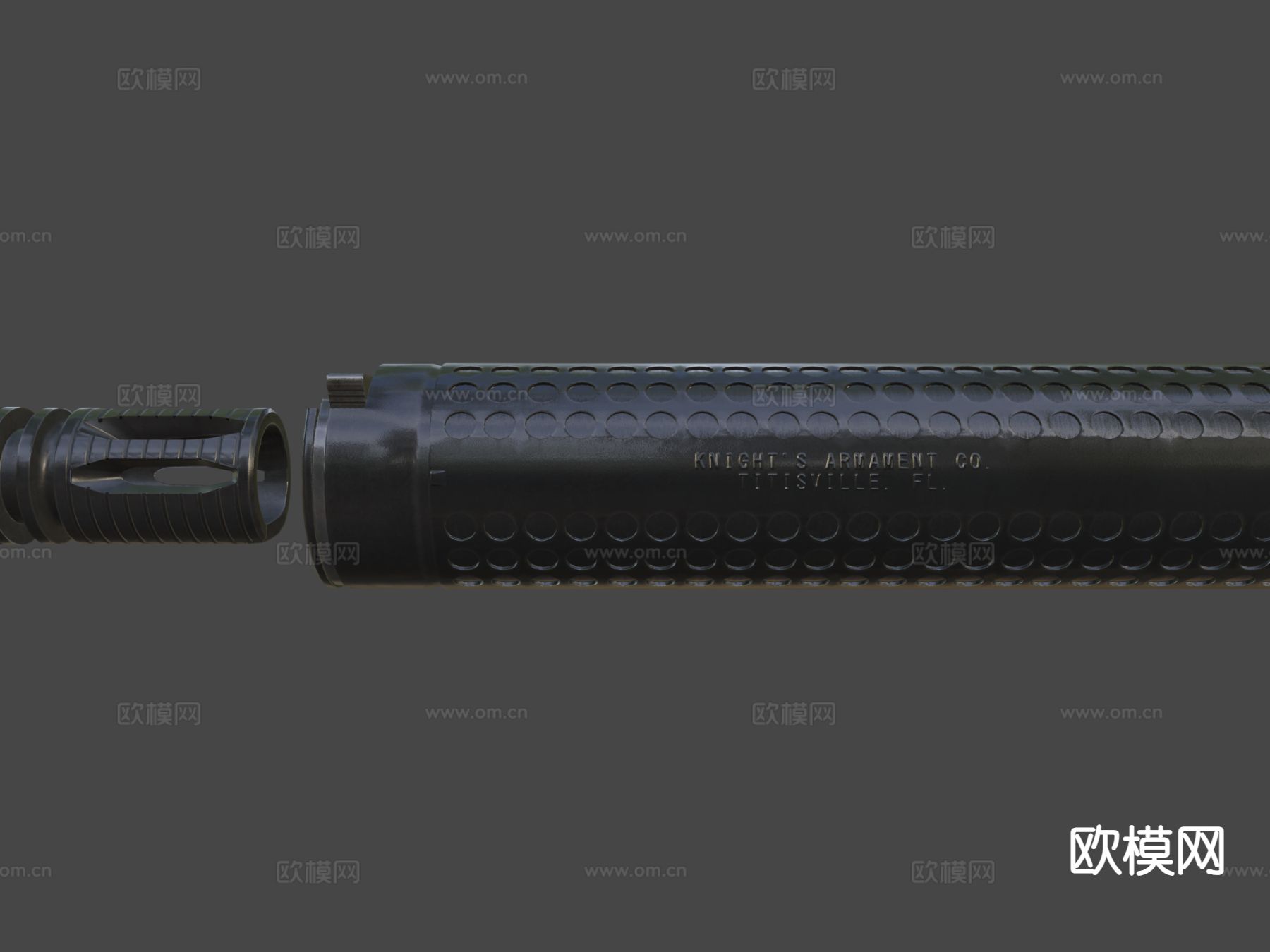 QDSS NT4 消音器 枪支配件su模型下载（渲染图6）