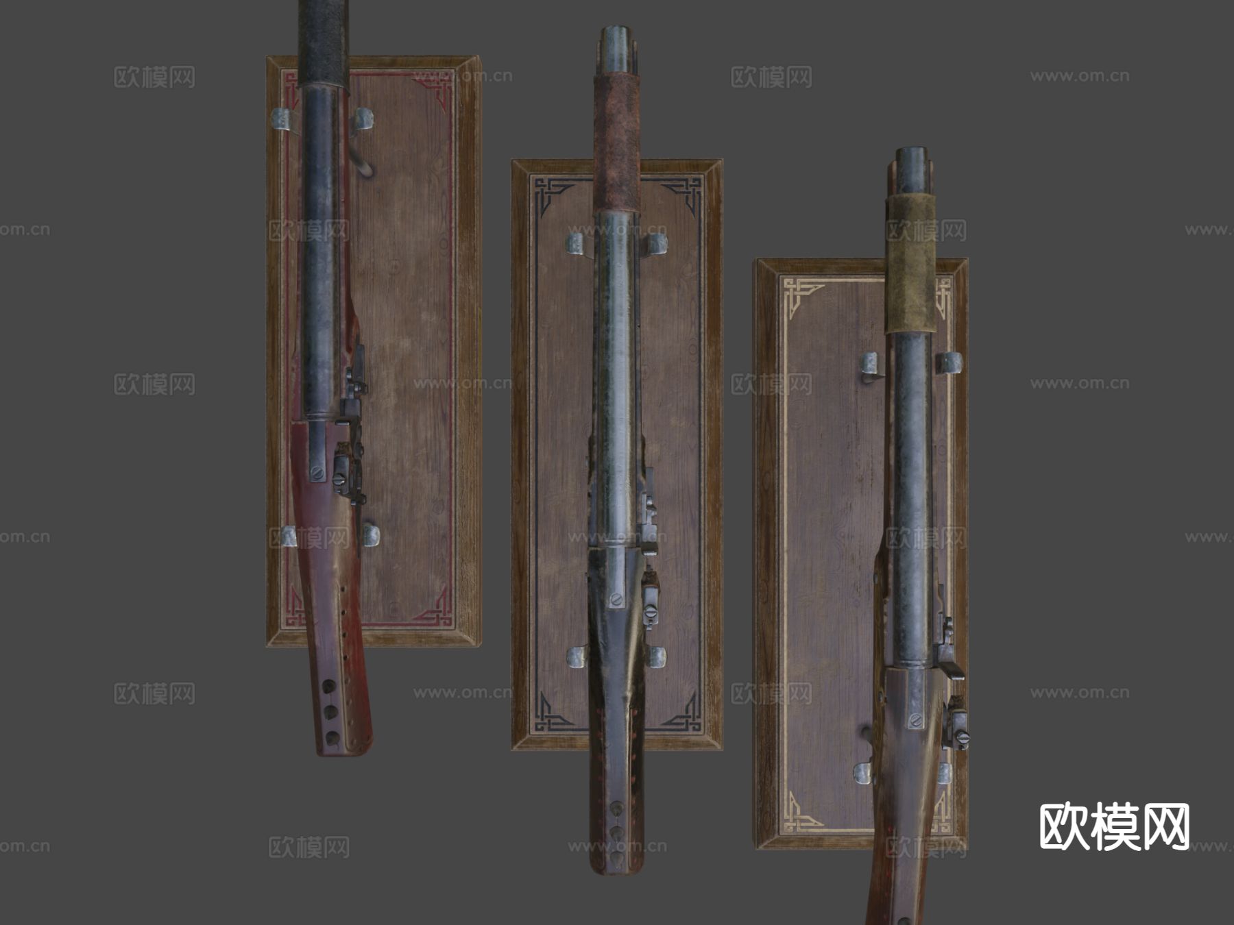 火绳手枪 枪支 枪械su模型下载（渲染图7）