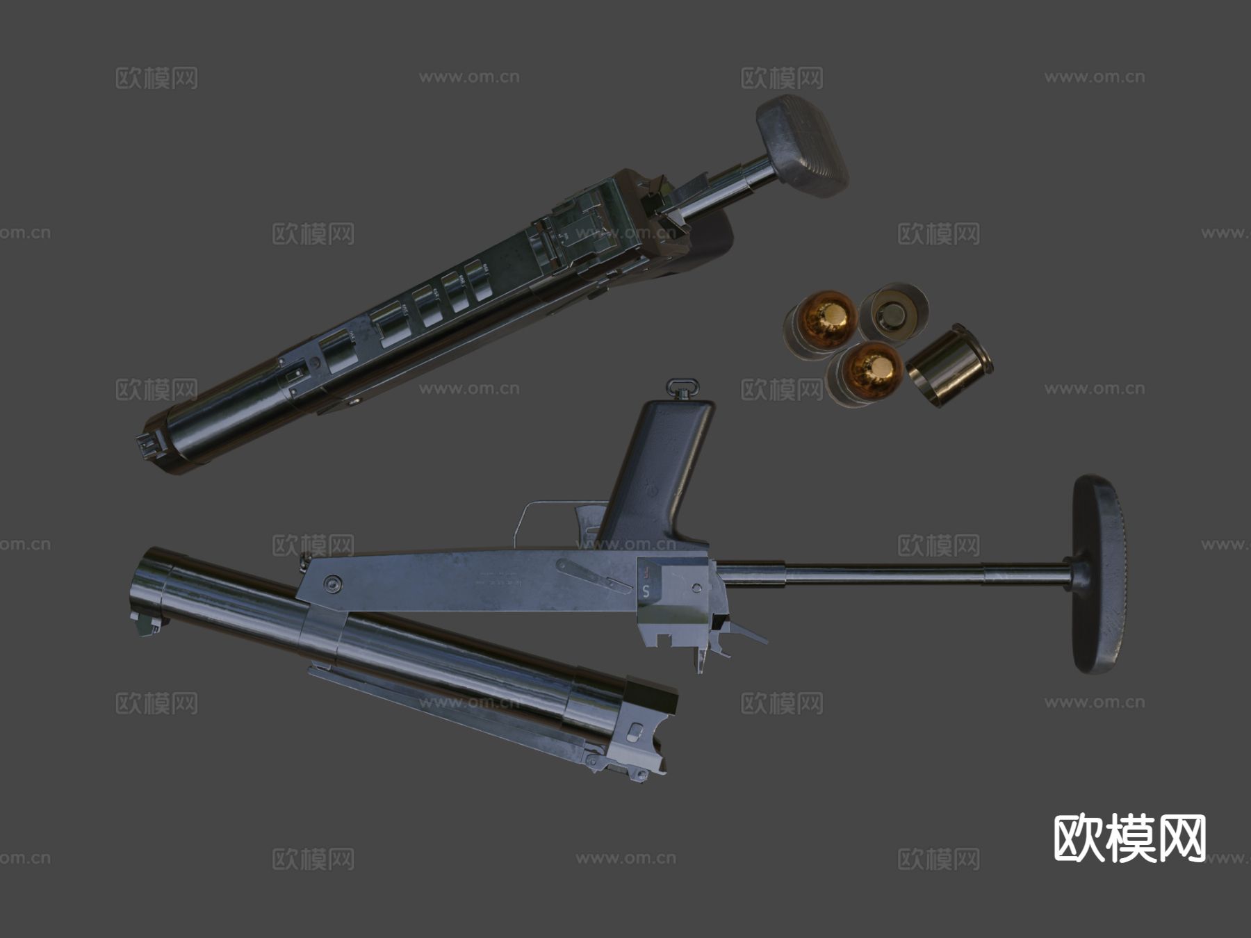 榴弹发射器 武器su模型下载（渲染图5）