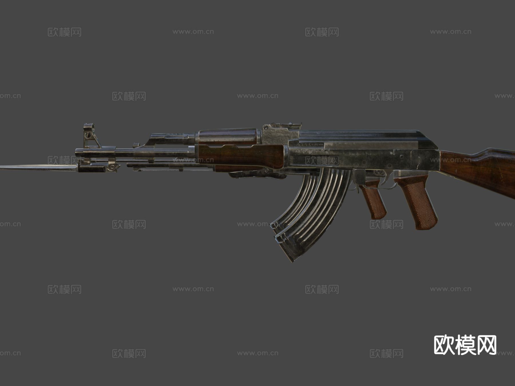 AK47 步枪 枪支 枪械su模型下载（渲染图7）
