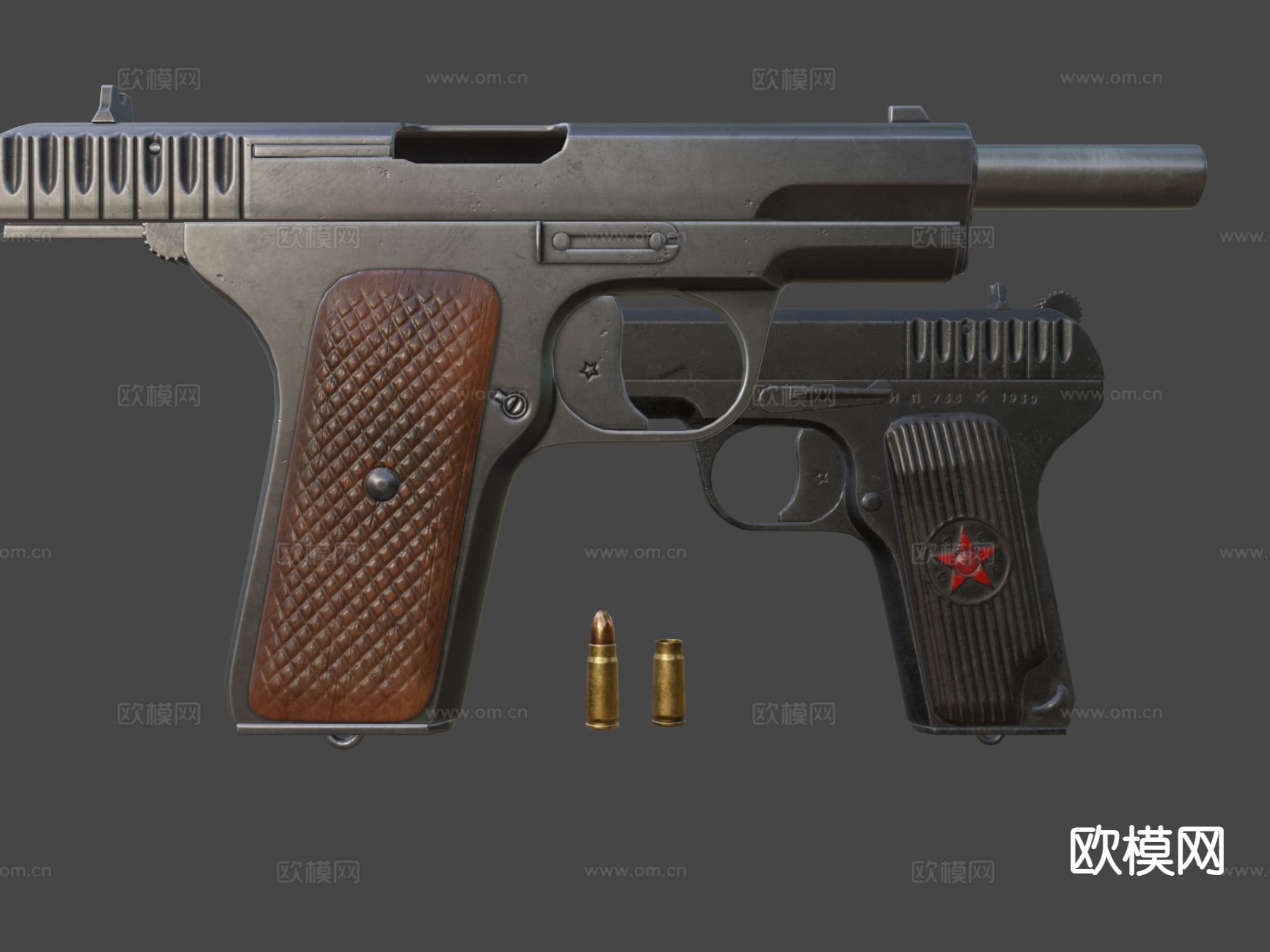 手枪su模型下载（渲染图5）