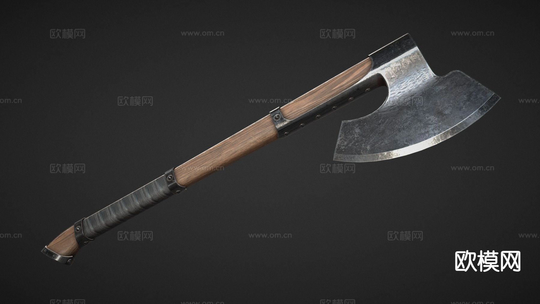 中世纪斧su模型下载（渲染图2）