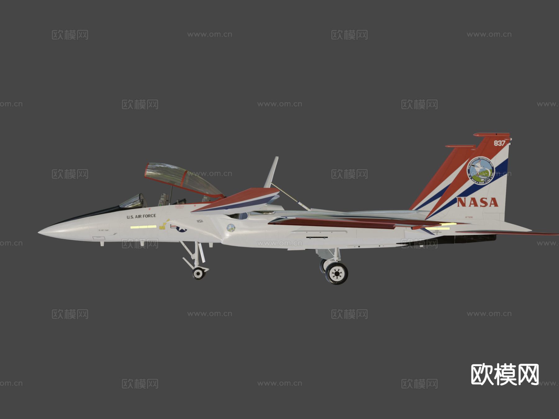 科幻飞机战斗机su模型下载（渲染图4）