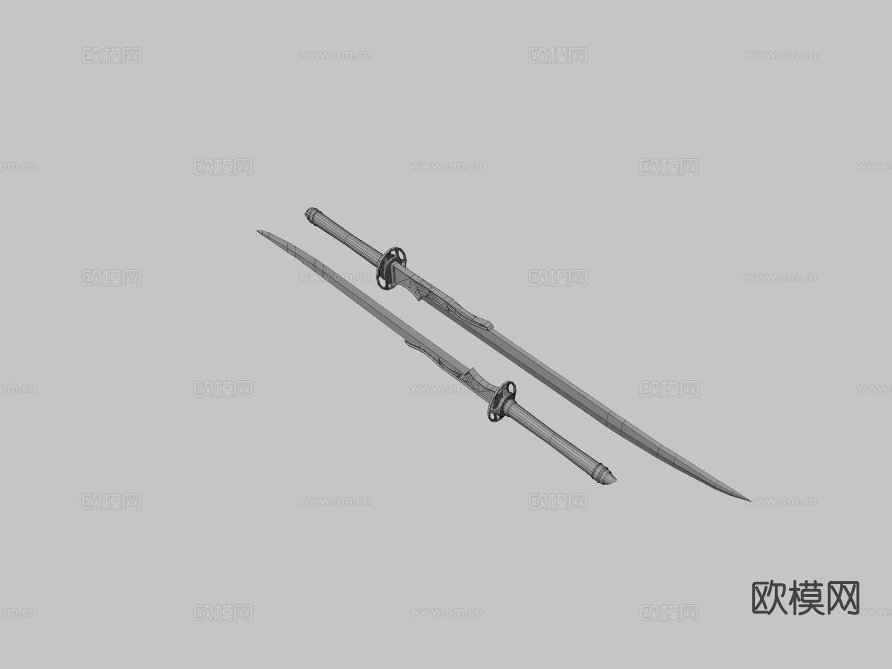 日出武士刀su模型下载（渲染图3）