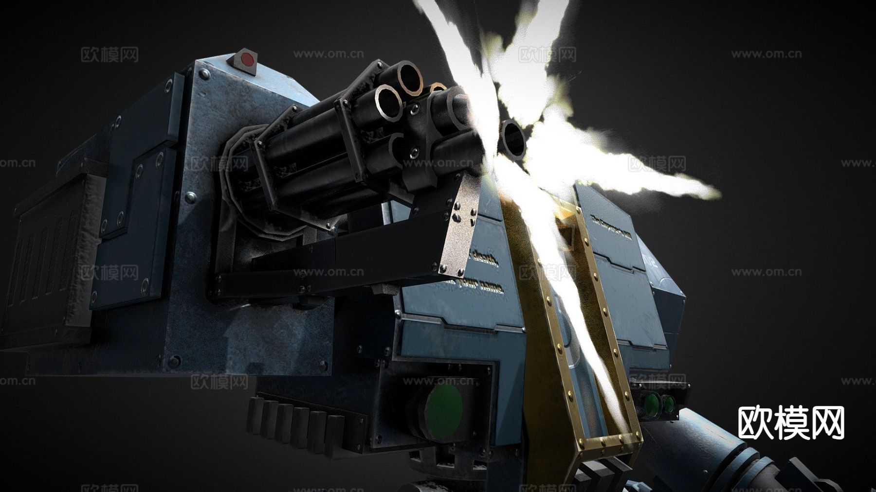 无畏级 步行者机枪 枪支 枪械su模型下载（渲染图2）