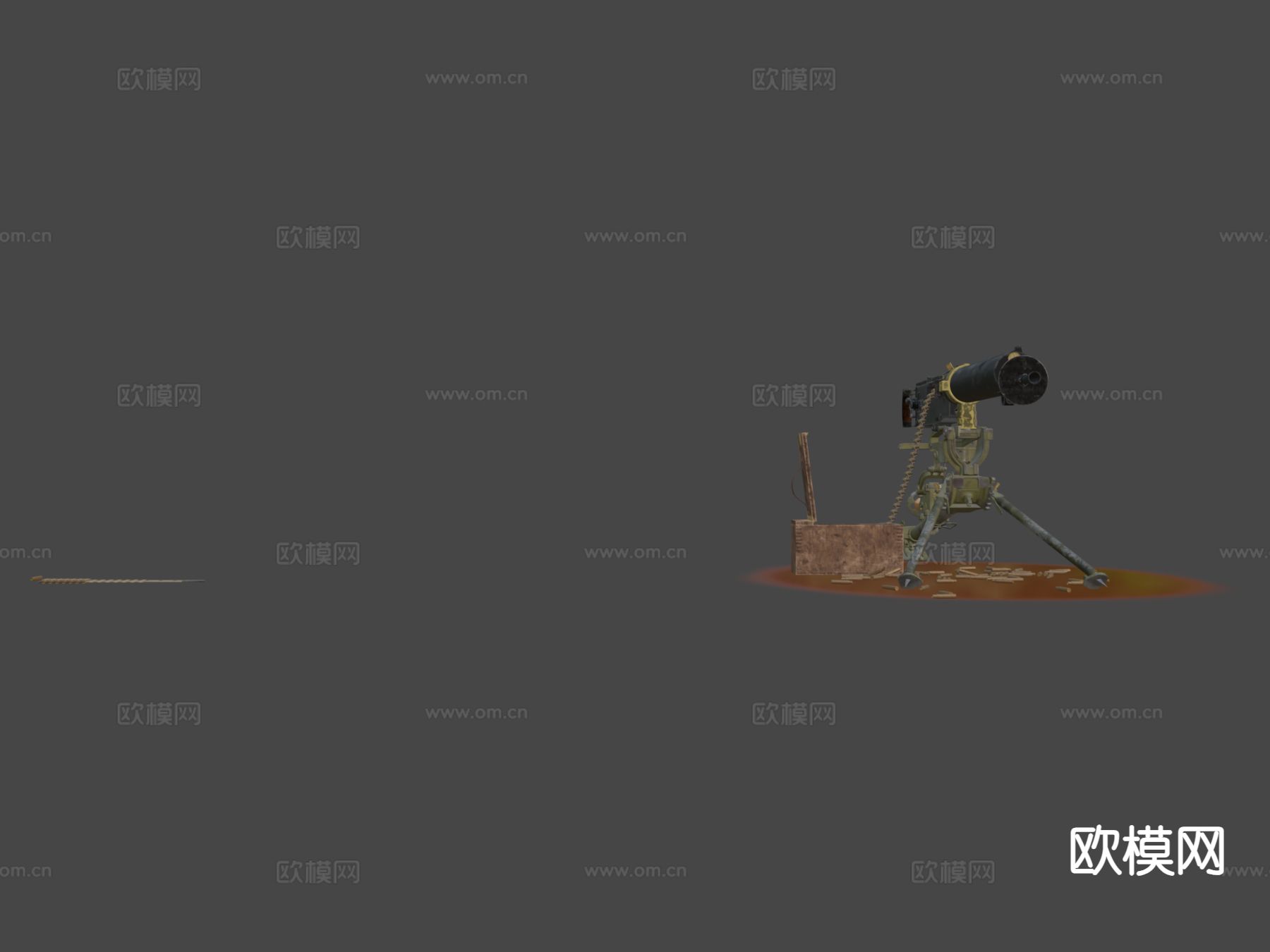 马克沁机枪 枪支 枪械su模型下载（渲染图5）