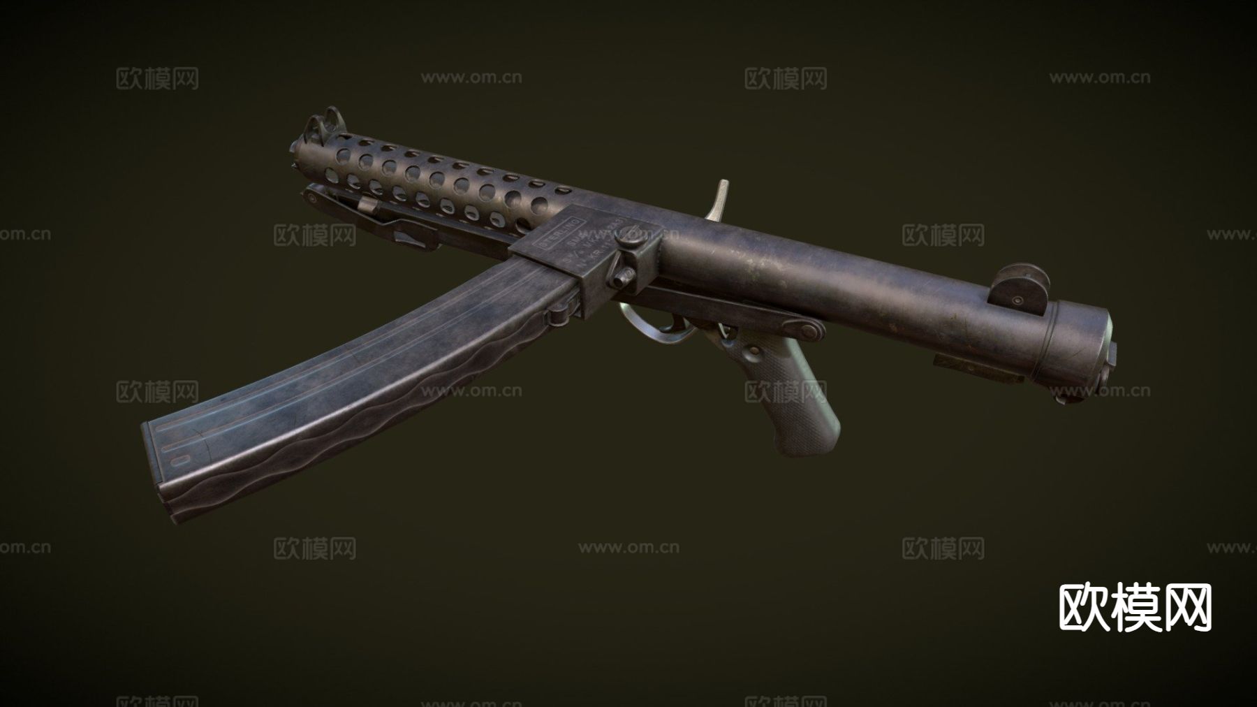 L2A3斯特林冲锋枪su模型下载（渲染图2）