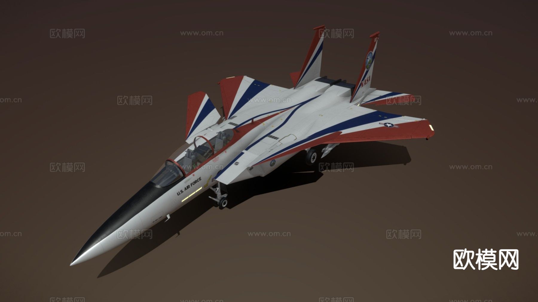 科幻飞机战斗机su模型下载（渲染图2）