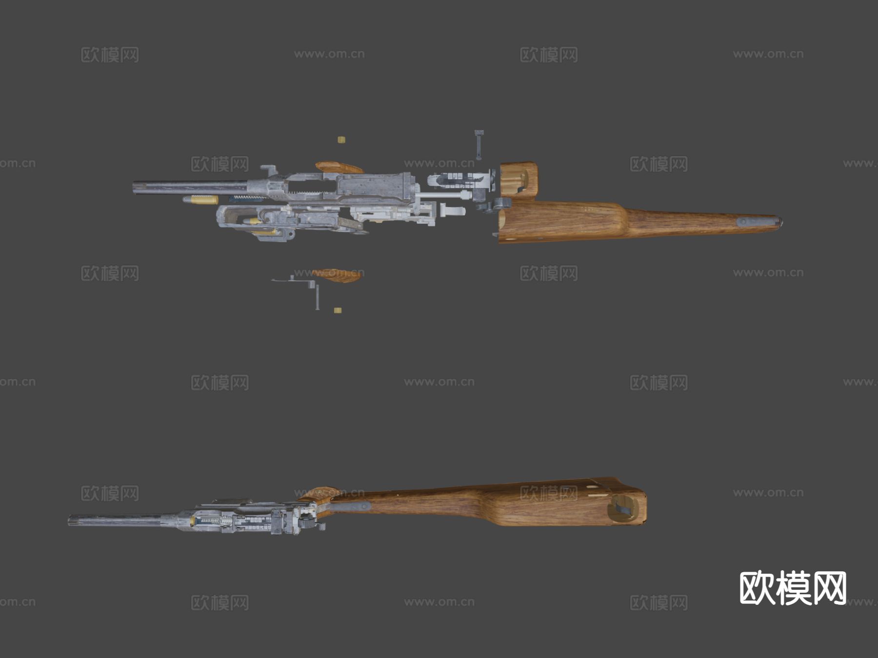 狙击步枪 枪支 枪械su模型下载（渲染图6）