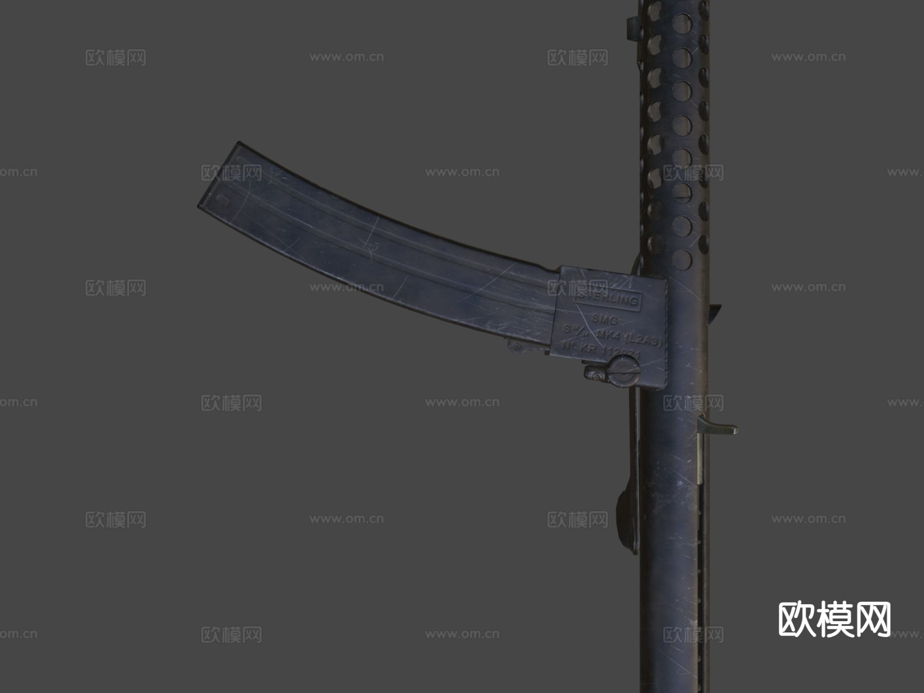 L2A3斯特林冲锋枪su模型下载（渲染图4）