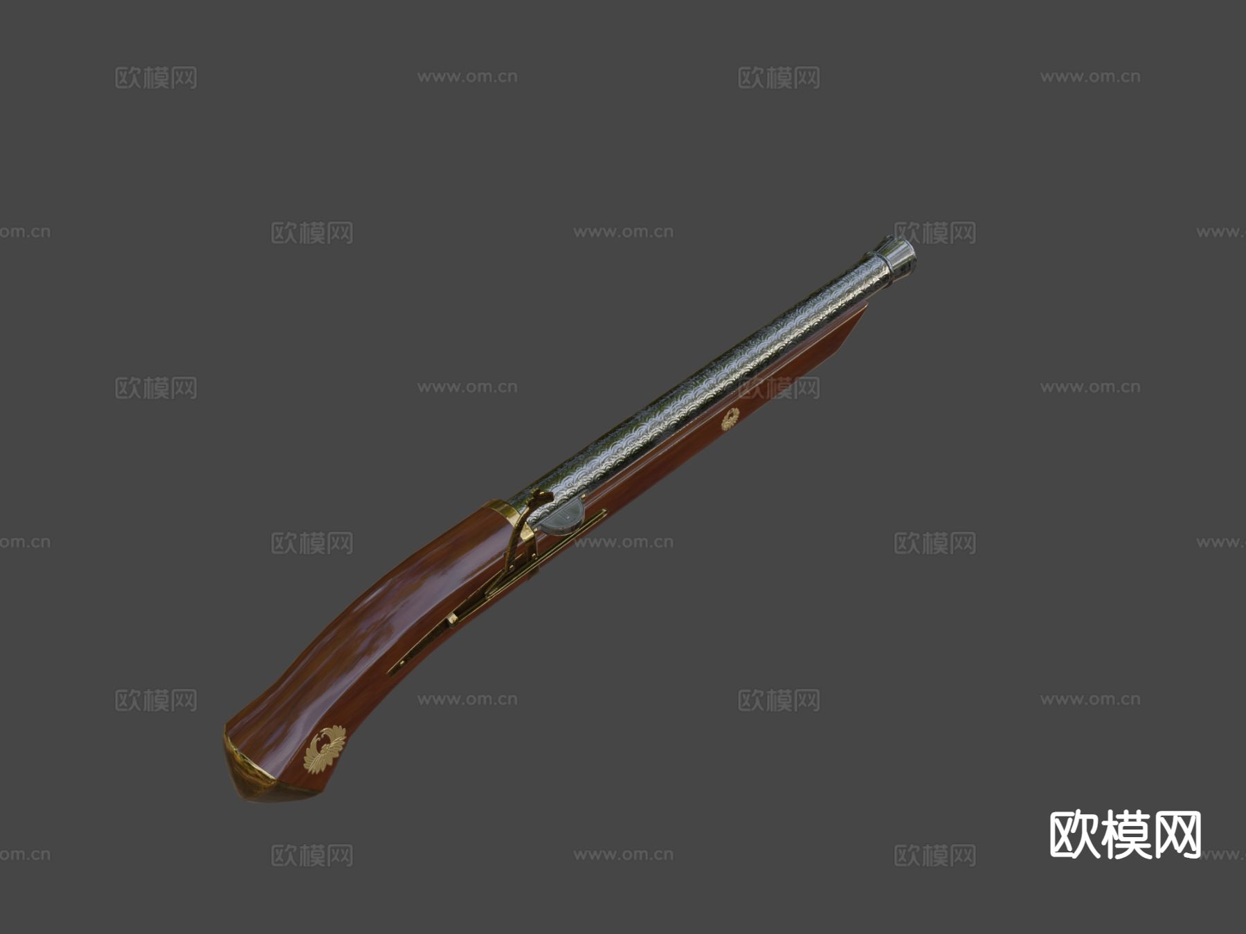 火绳枪 枪支 枪械su模型下载（渲染图5）