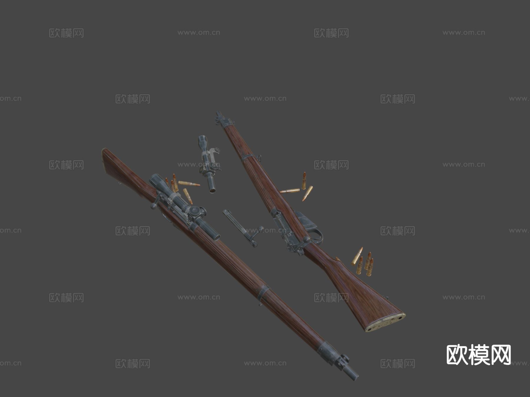 阻击步枪su模型下载（渲染图7）