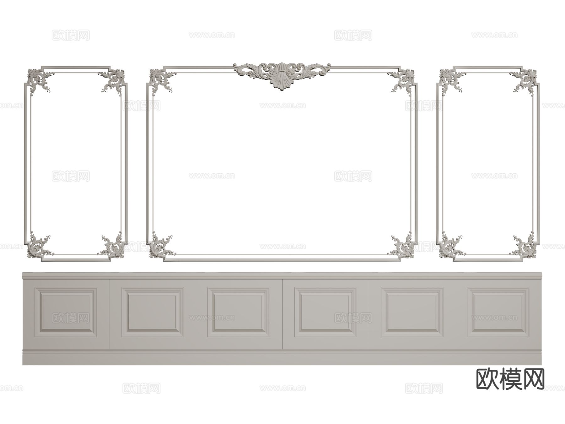 欧式雕花线条3d模型下载