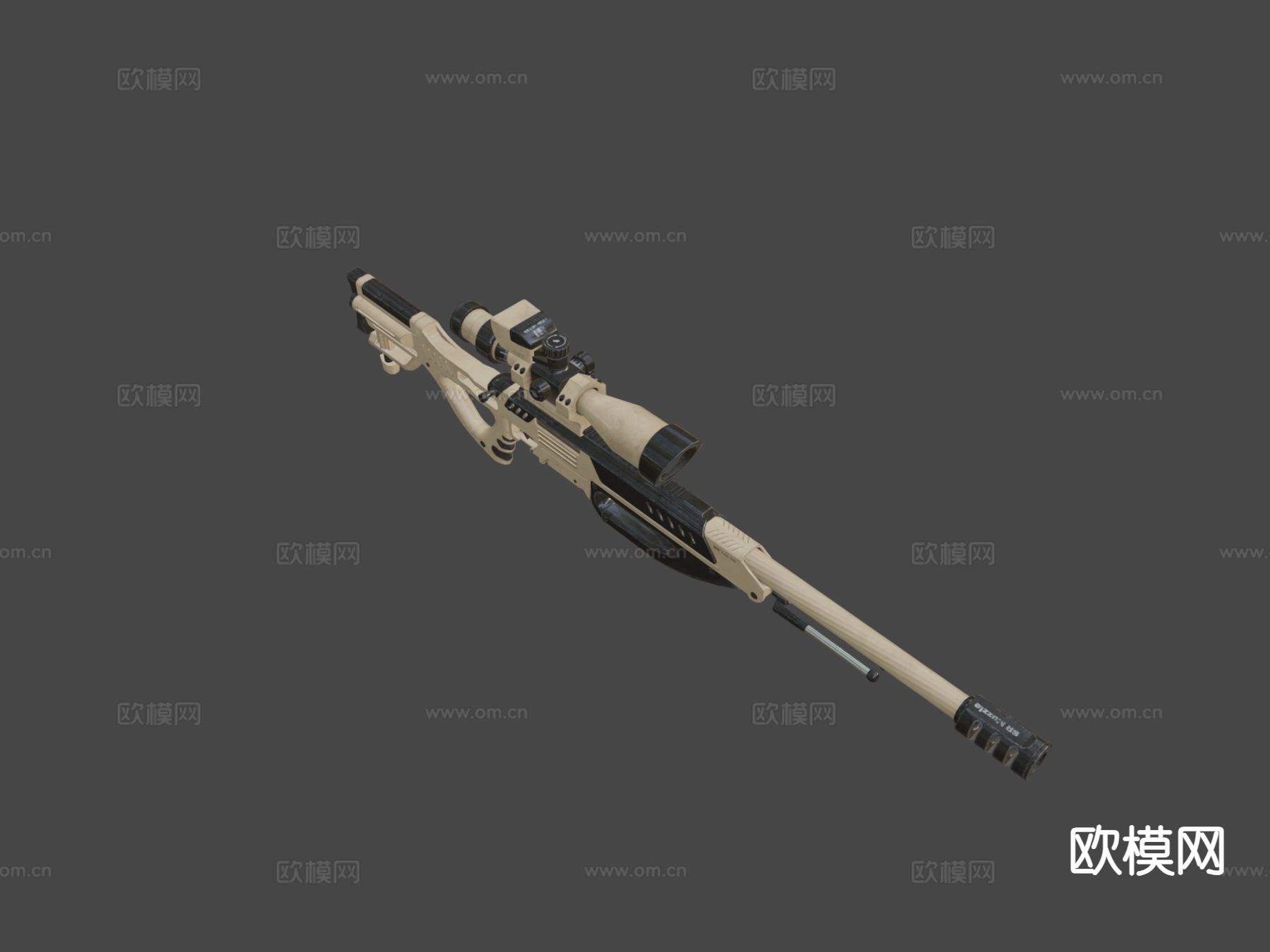 MK-Tac95 狙击步枪 枪支 枪械su模型下载（渲染图4）