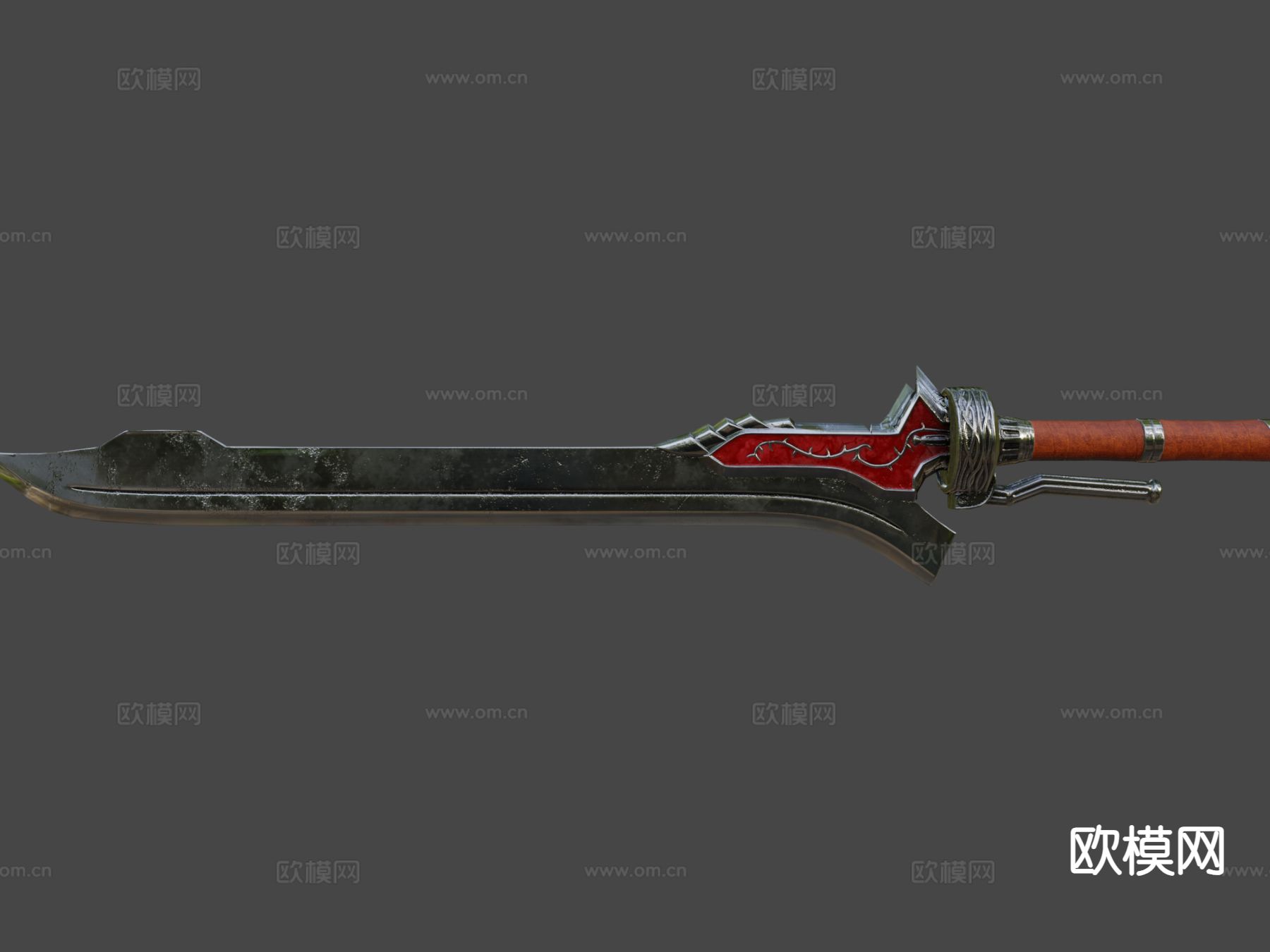 红皇后剑 游戏道具su模型下载（渲染图7）