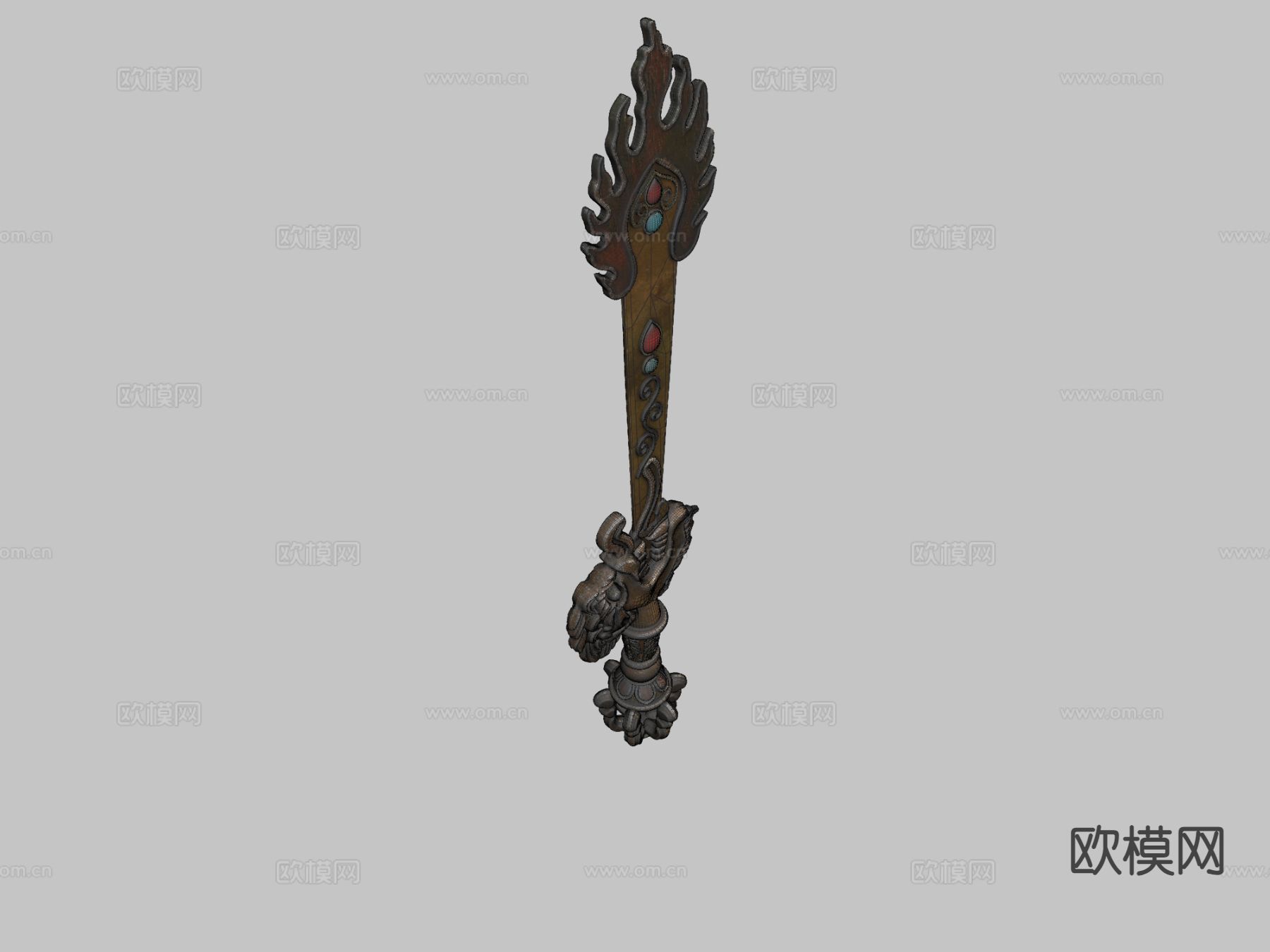 文殊师利剑 游戏道具su模型下载（渲染图1）