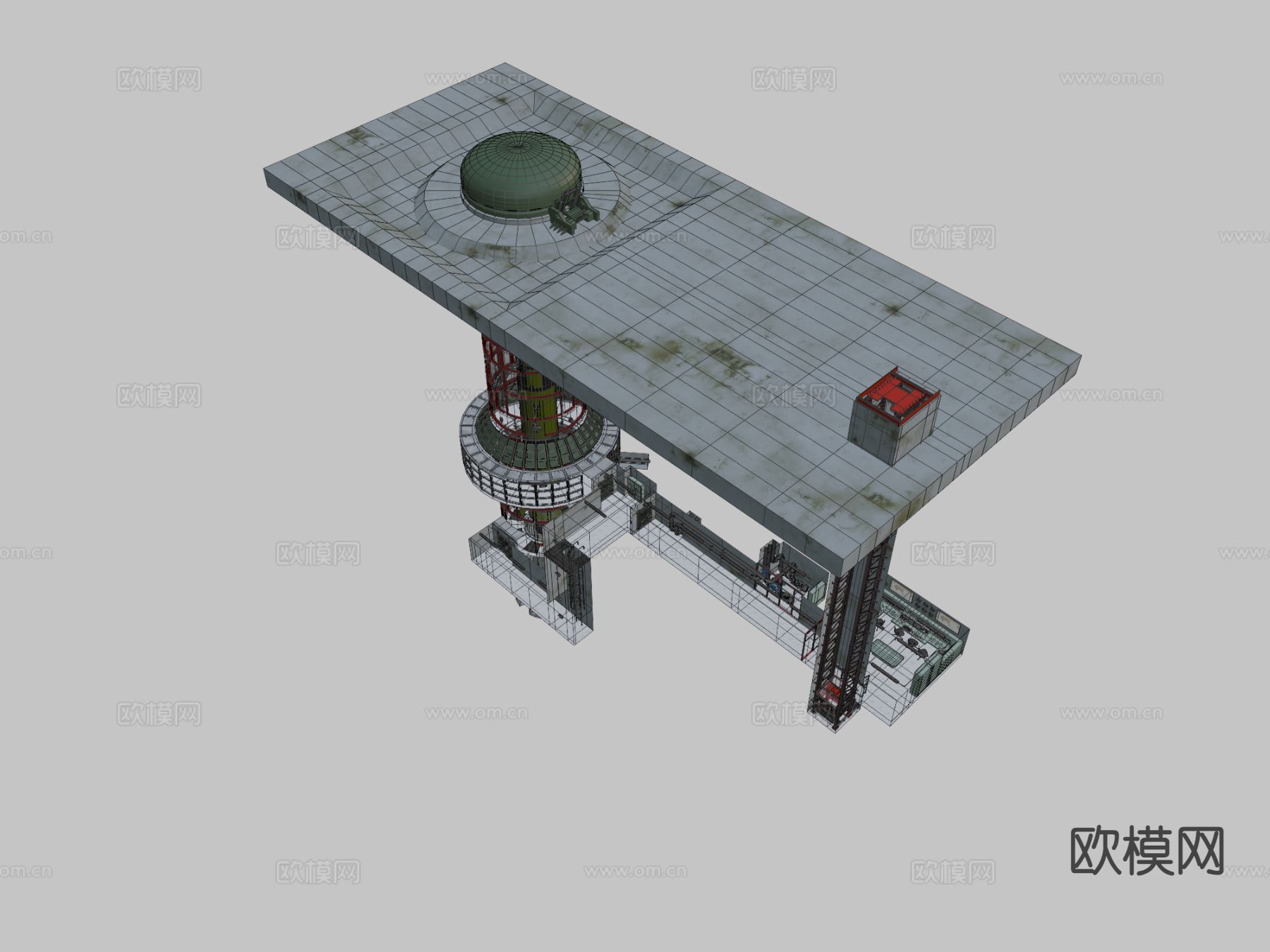 火箭发射器 发电站su模型下载（渲染图1）