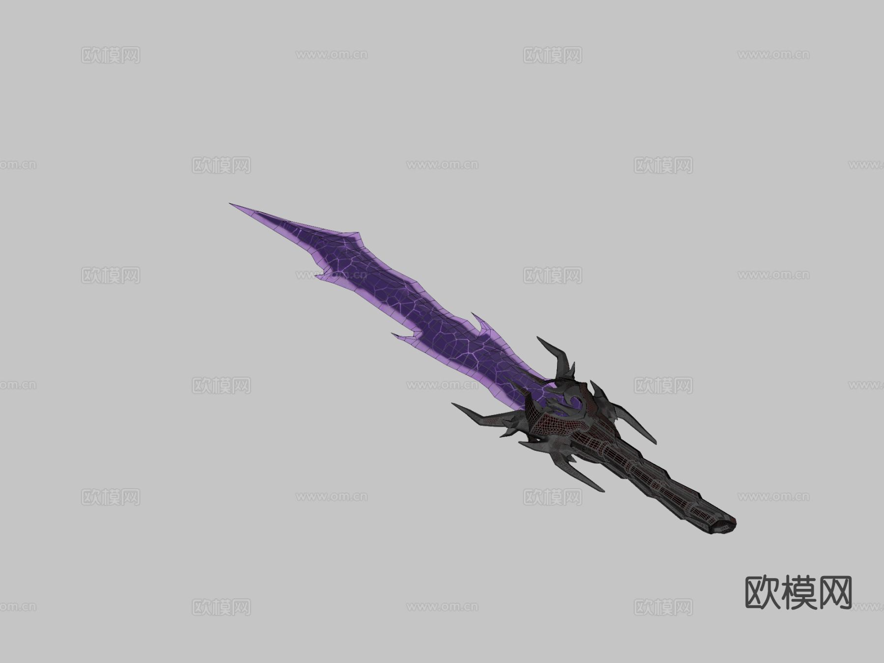 暗星光剑 大剑 游戏道具su模型下载（渲染图1）