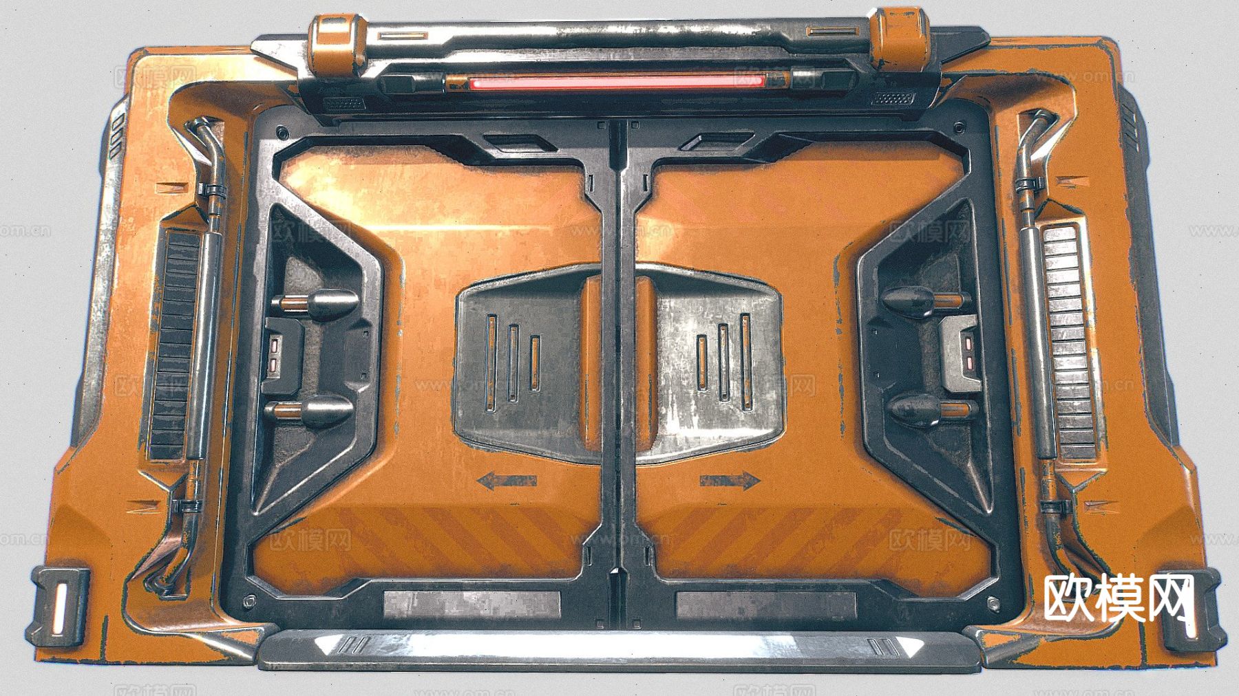 科幻工业门 游戏刀具su模型下载（渲染图2）