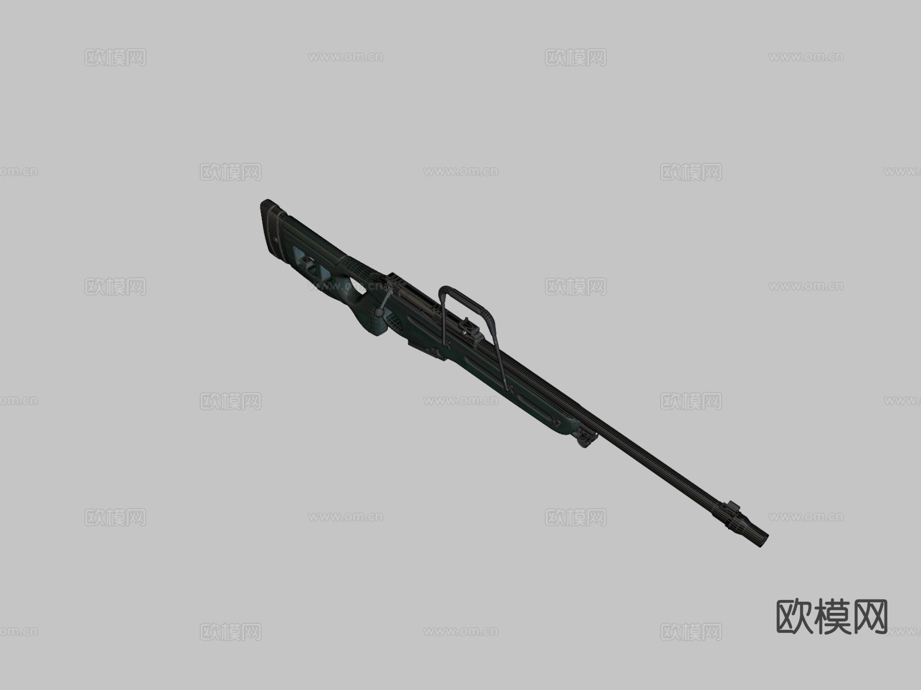 SV-98 狙击步枪 枪支 枪械su模型下载（渲染图1）