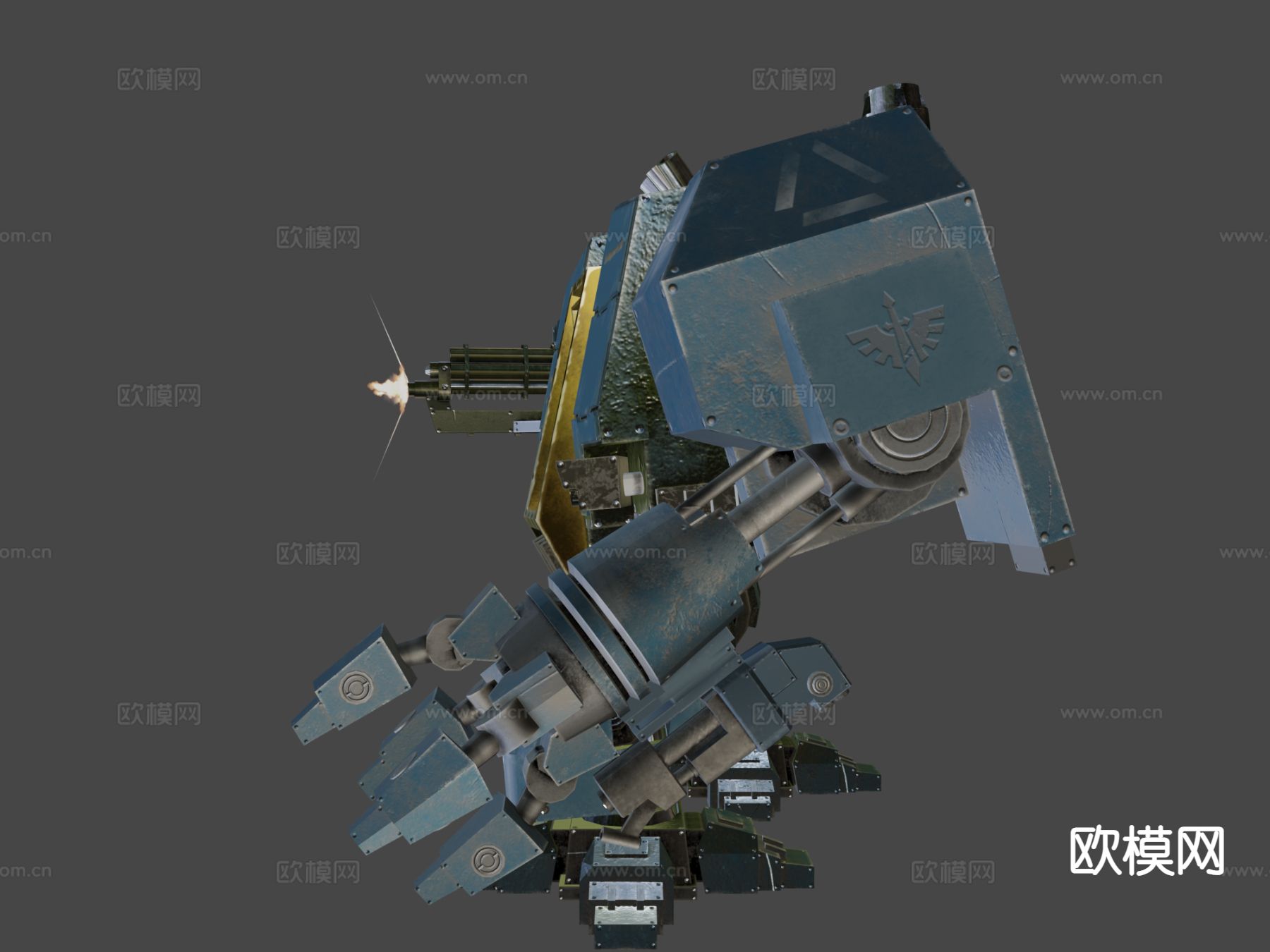 无畏级 步行者机枪 枪支 枪械su模型下载（渲染图6）