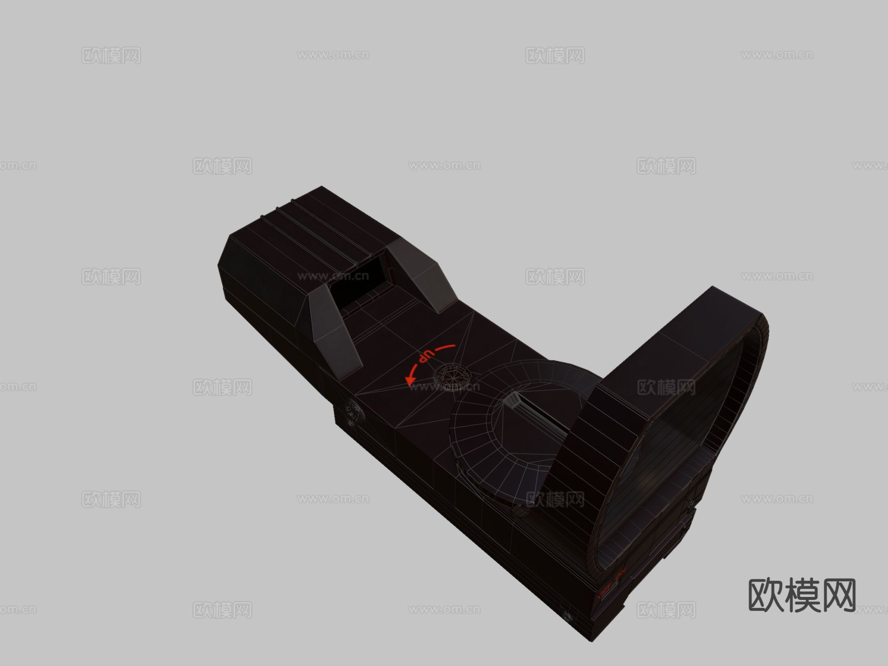 红点瞄准镜su模型下载（渲染图1）