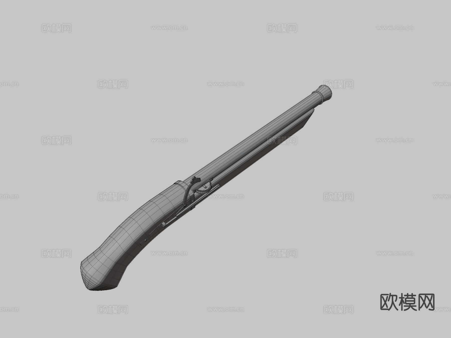 火绳枪 枪支 枪械su模型下载（渲染图3）