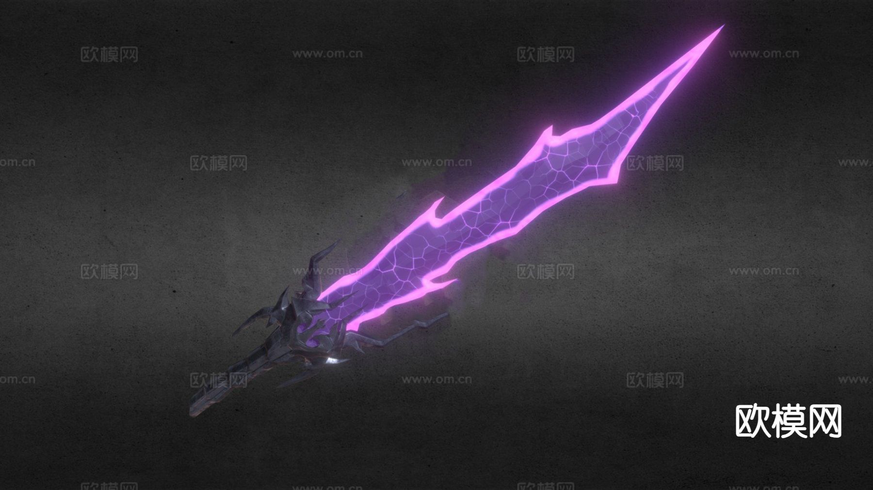 暗星光剑 大剑 游戏道具su模型下载（渲染图2）