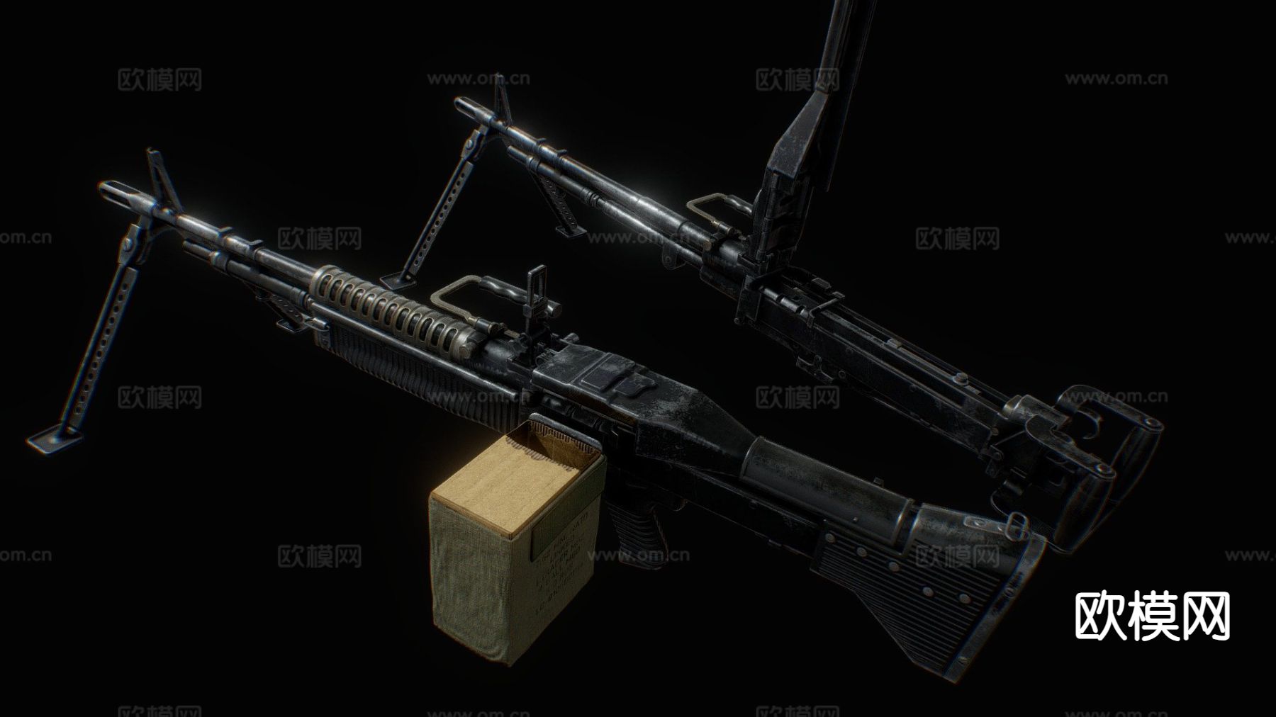 轻机枪 枪支 枪械su模型下载（渲染图2）