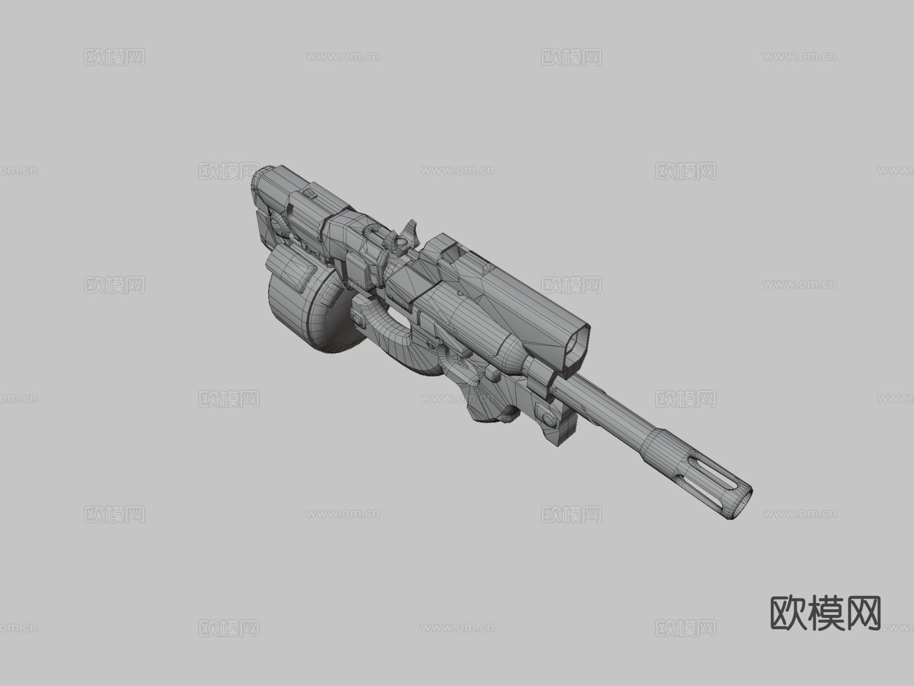 未来P90阻击枪su模型下载（渲染图3）
