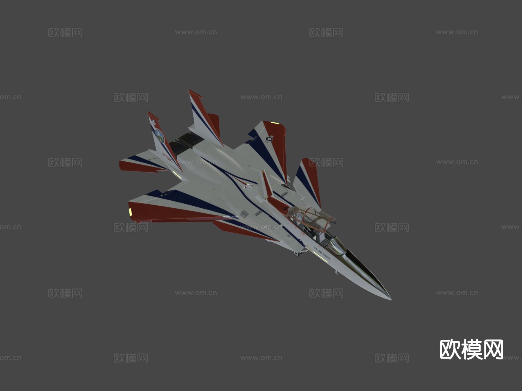 科幻飞机战斗机su模型下载（渲染图5）