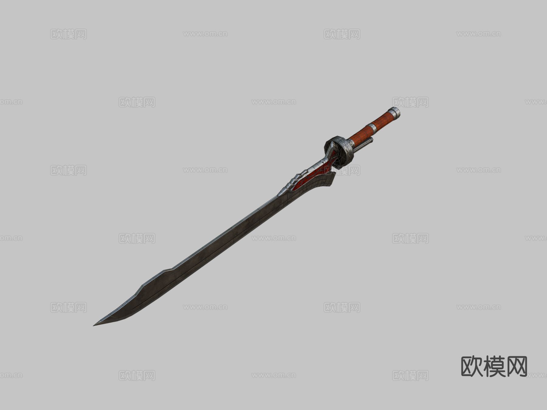 红皇后剑 游戏道具su模型下载（渲染图1）