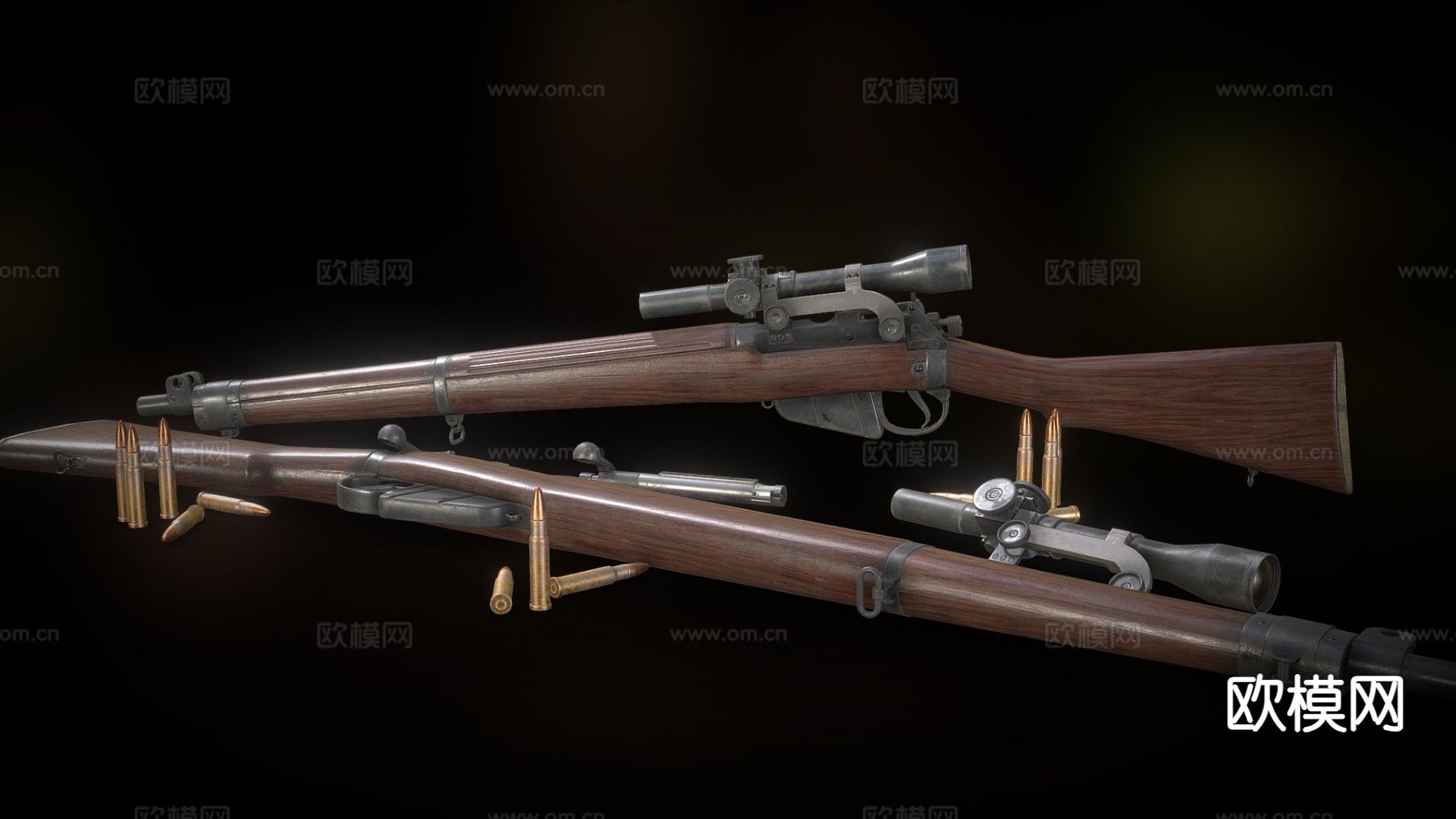阻击步枪su模型下载（渲染图2）