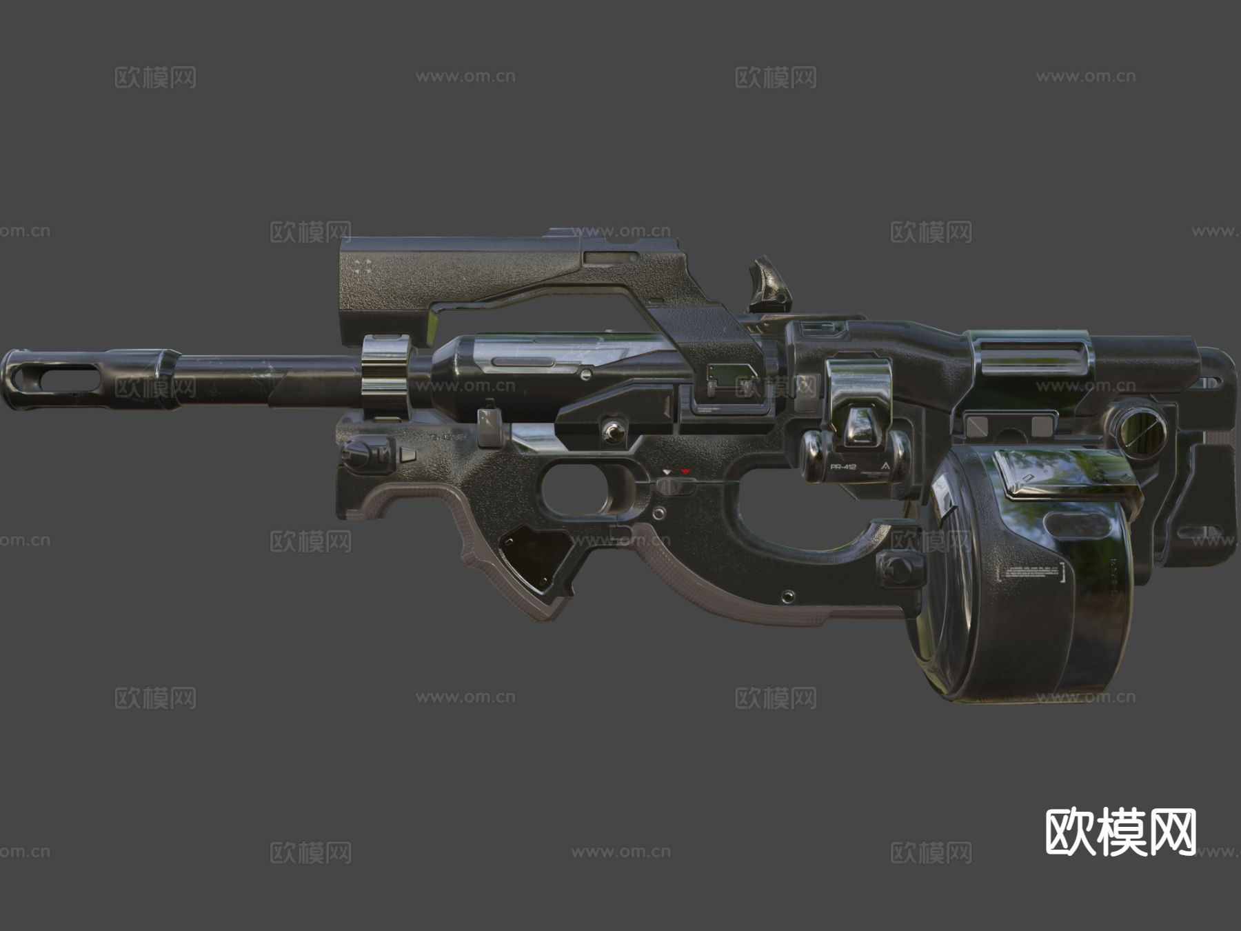 未来P90阻击枪su模型下载（渲染图6）