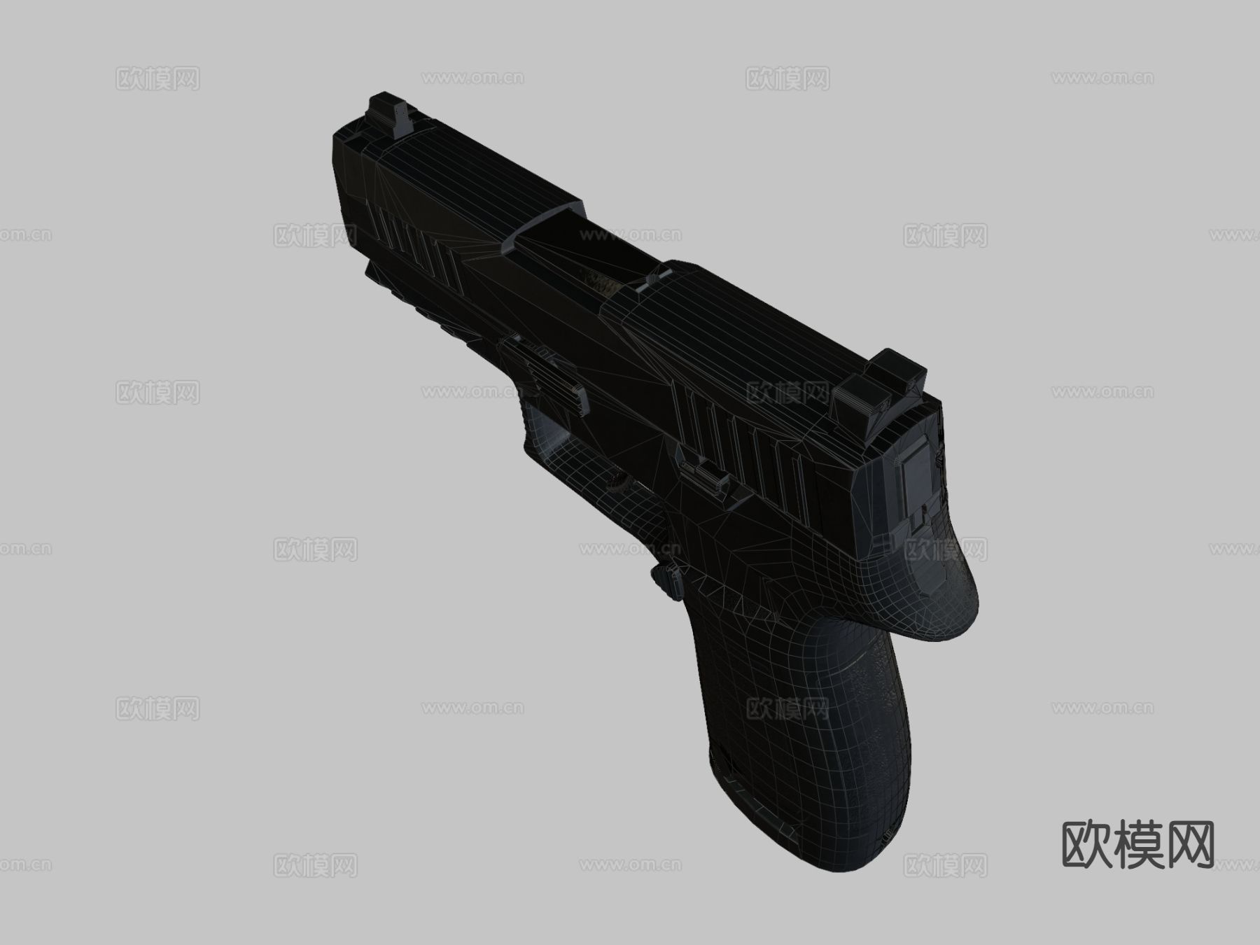 手枪 枪支 枪械su模型下载（渲染图1）