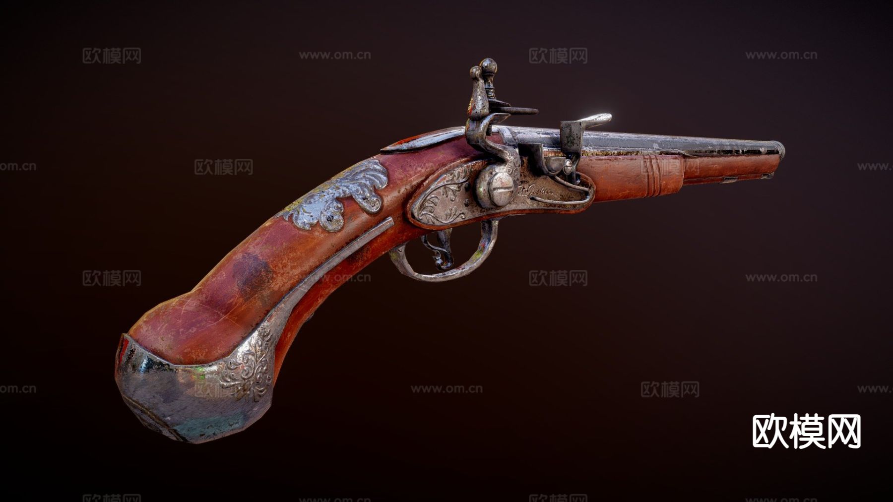 短枪 枪支 枪械su模型下载（渲染图2）