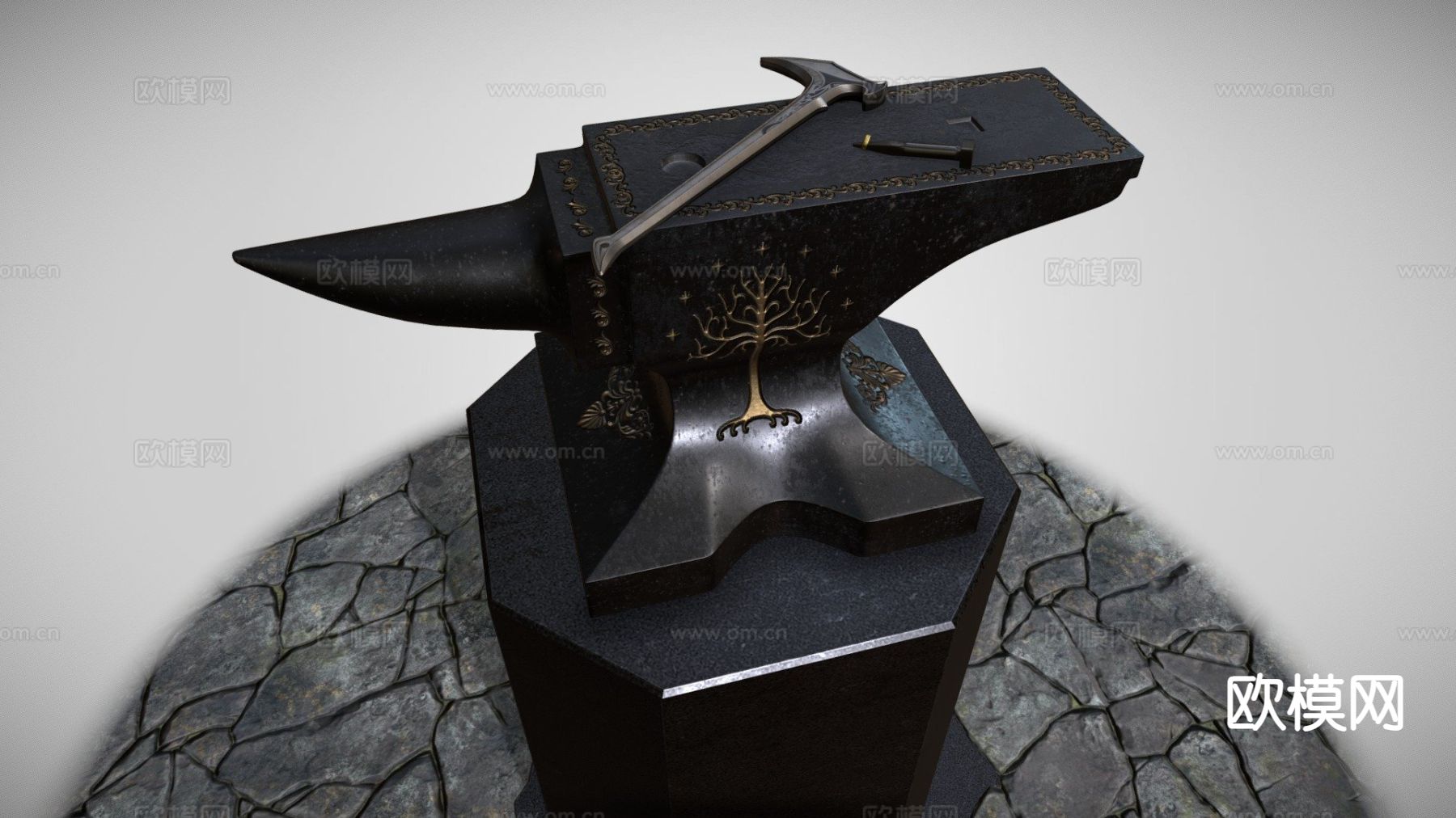 锻造器械 武器su模型下载（渲染图2）