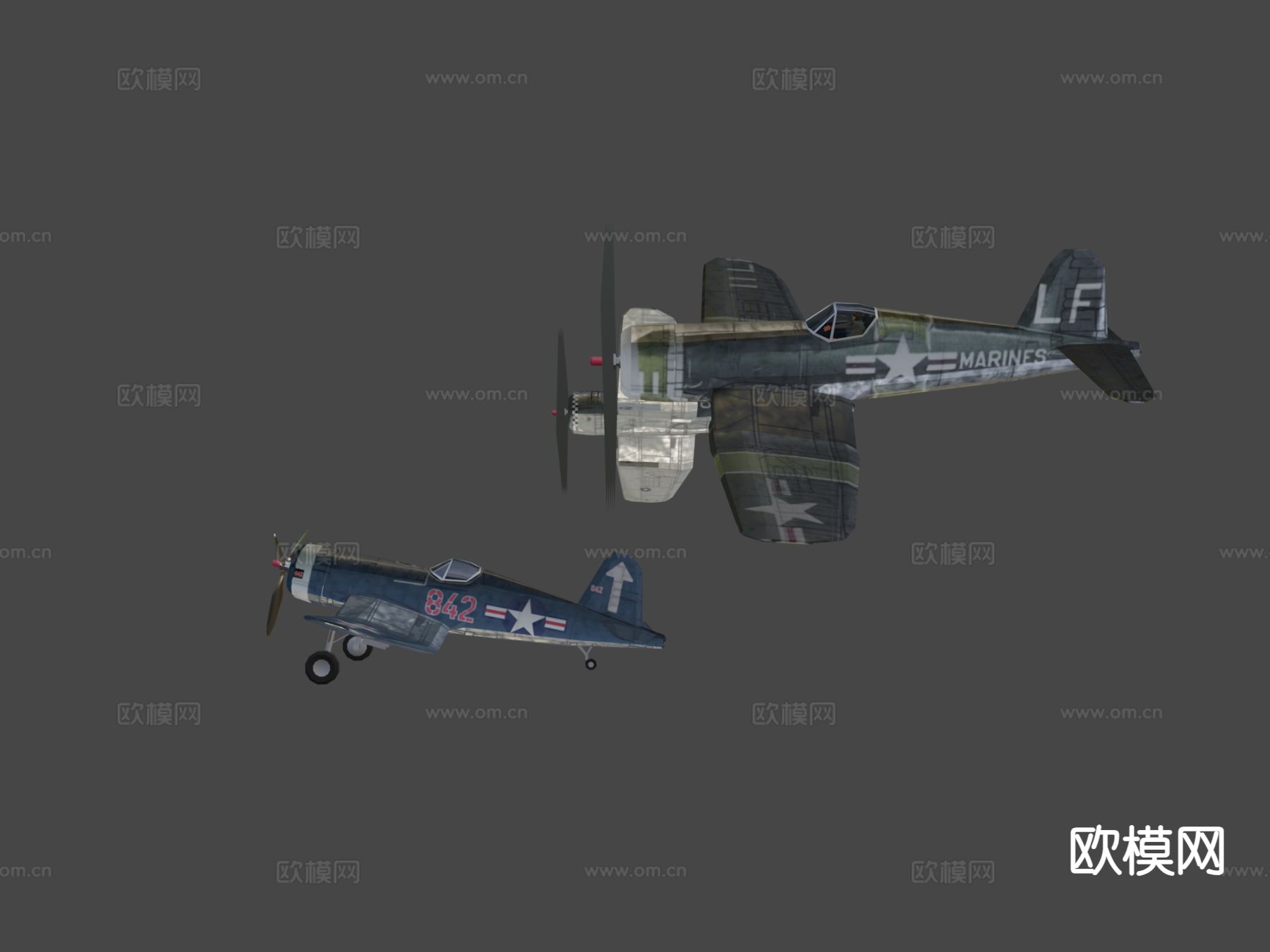 老式战斗机 轰炸机su模型下载（渲染图6）