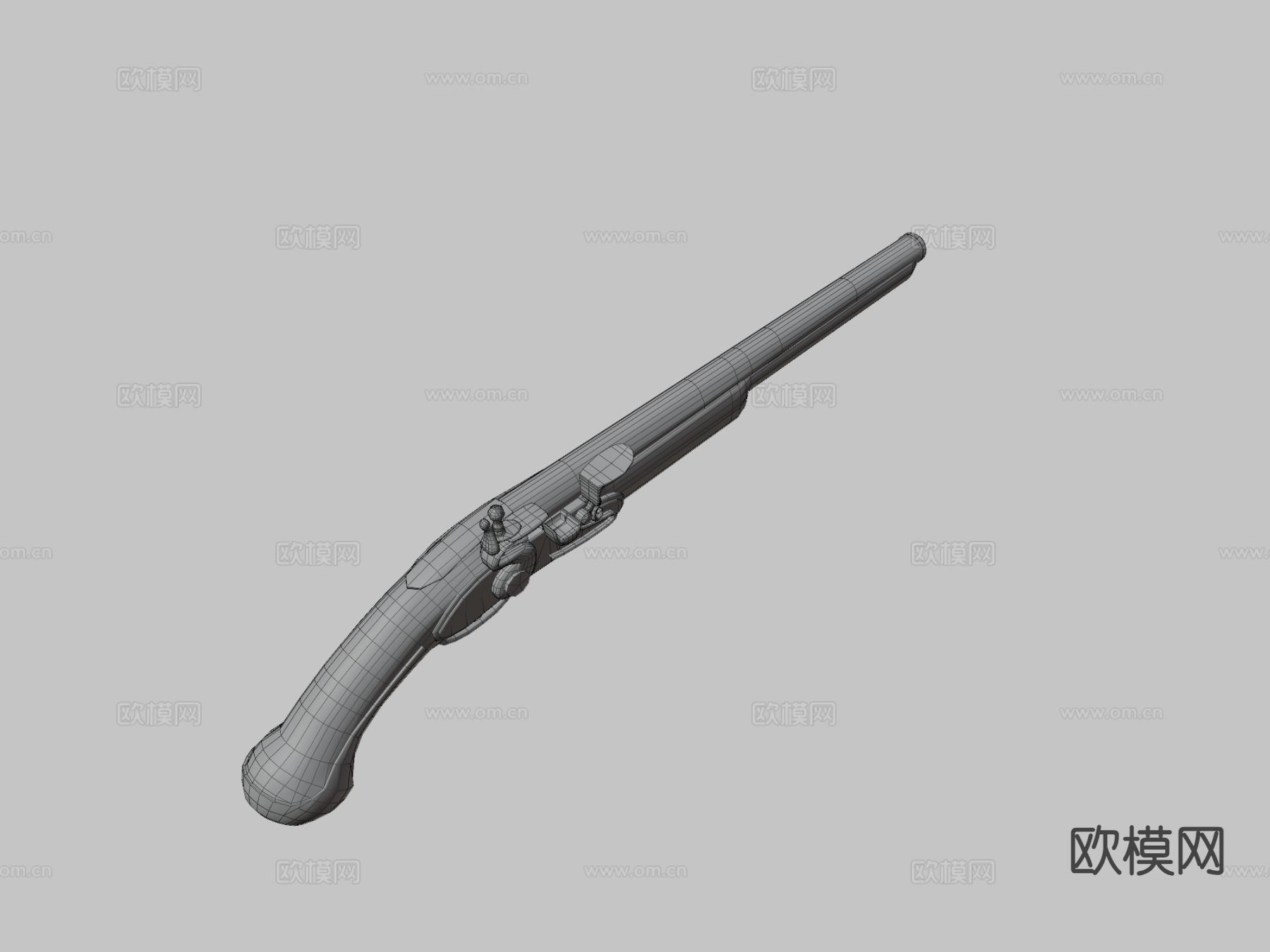 短枪 枪支 枪械su模型下载（渲染图3）