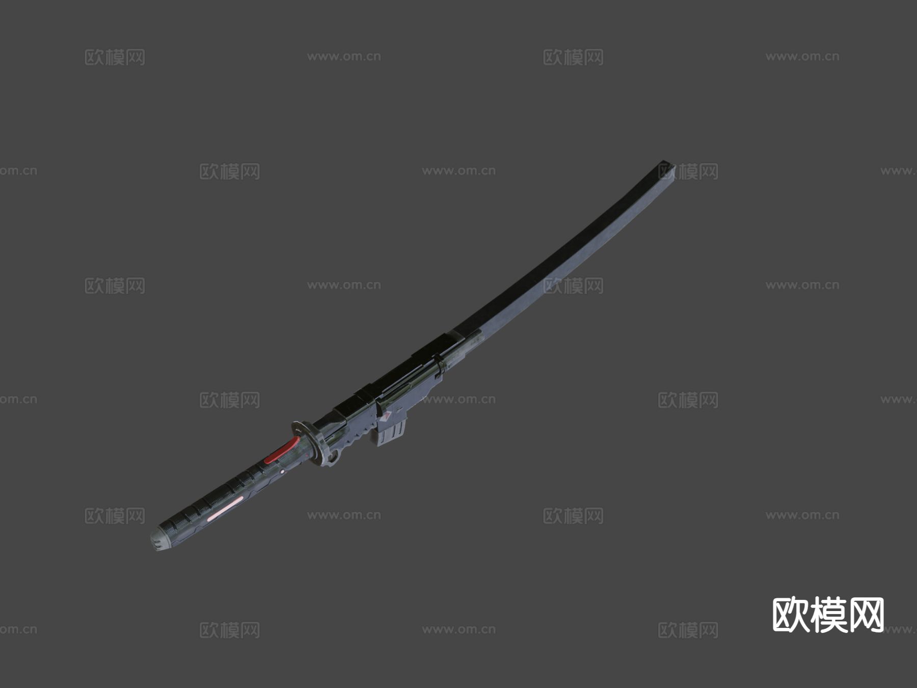 雨刃 弯刀 游戏道具su模型下载（渲染图7）